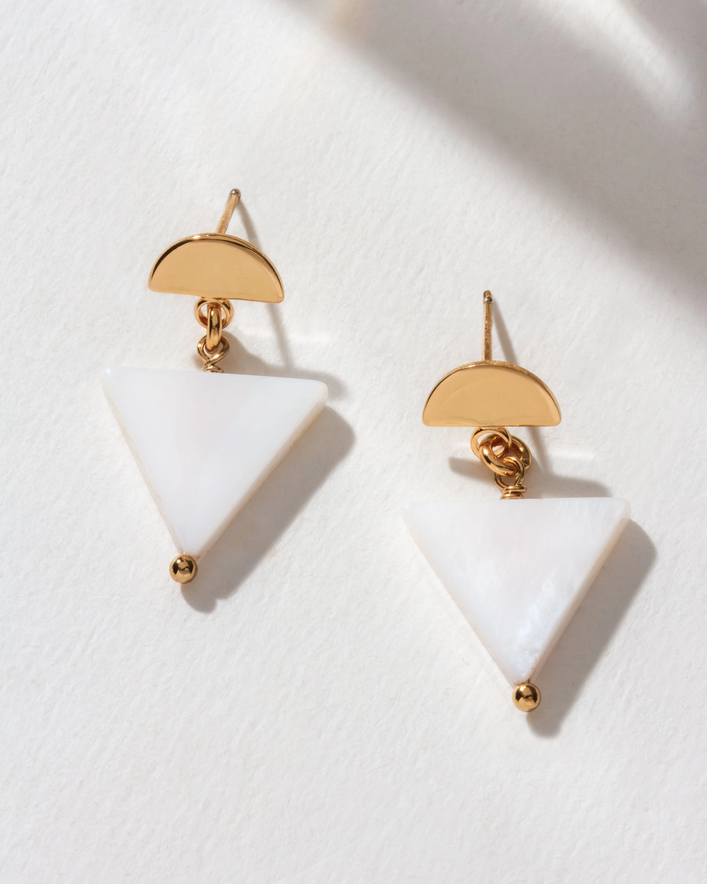 Acute Style Mother Of Pearl Post Earrings