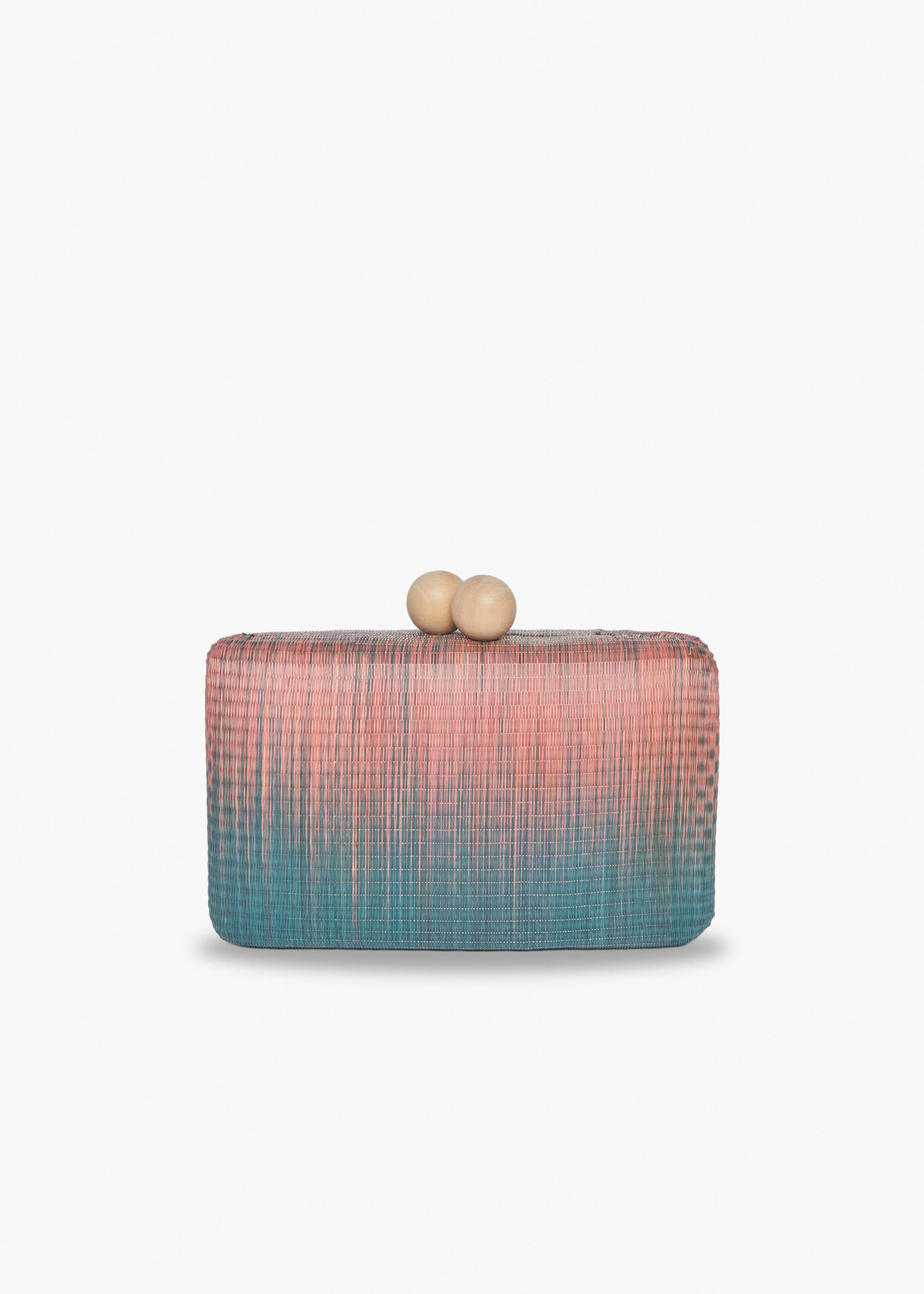 Akna Woven Ombre Straw Clutch Bag