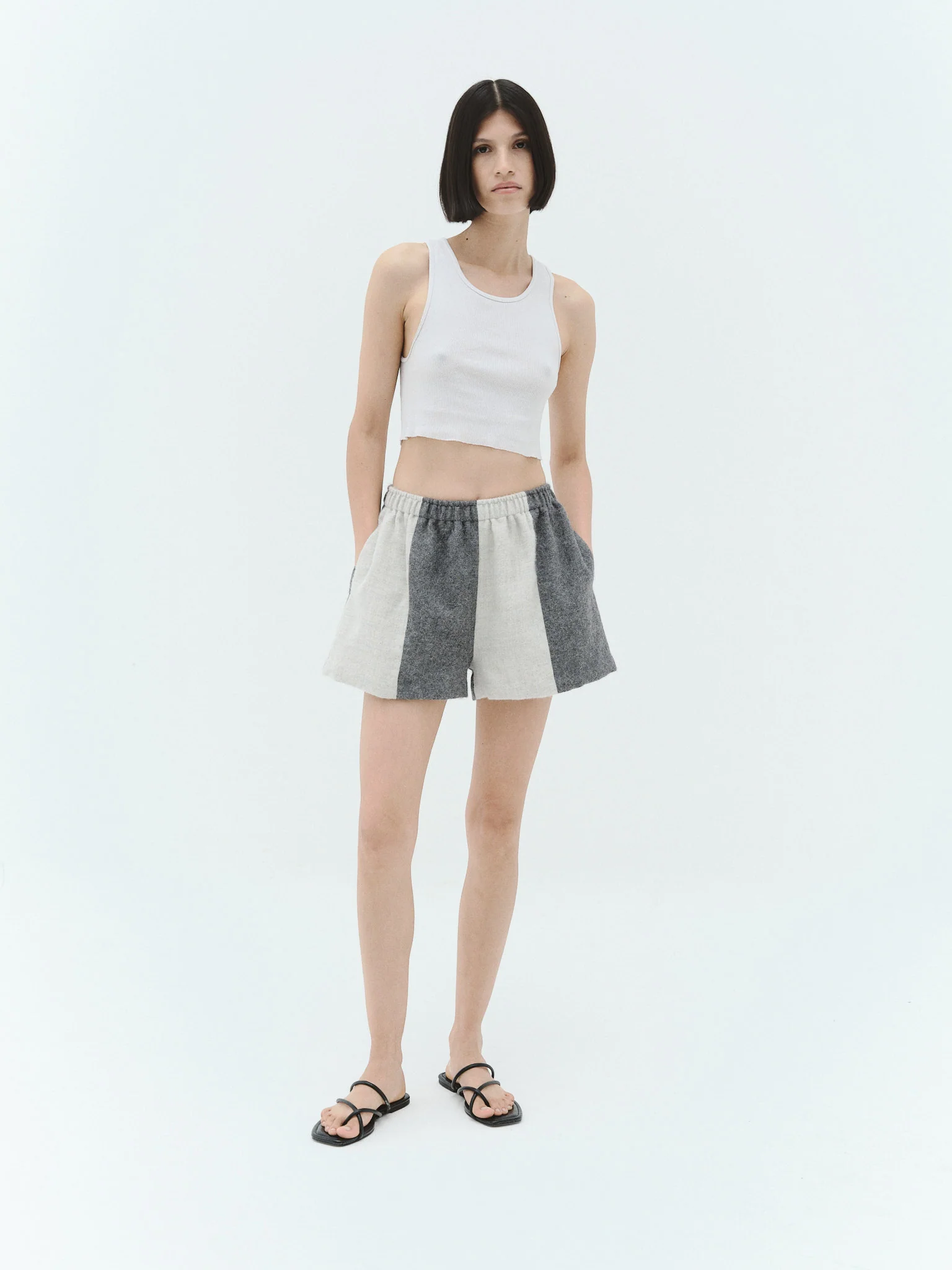 Alana Boxer Shorts - Grey Patchwork - Image 3