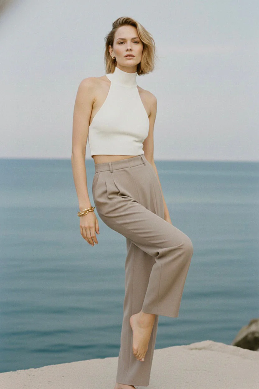Alexandra Pants Tencel Beige - Image 4