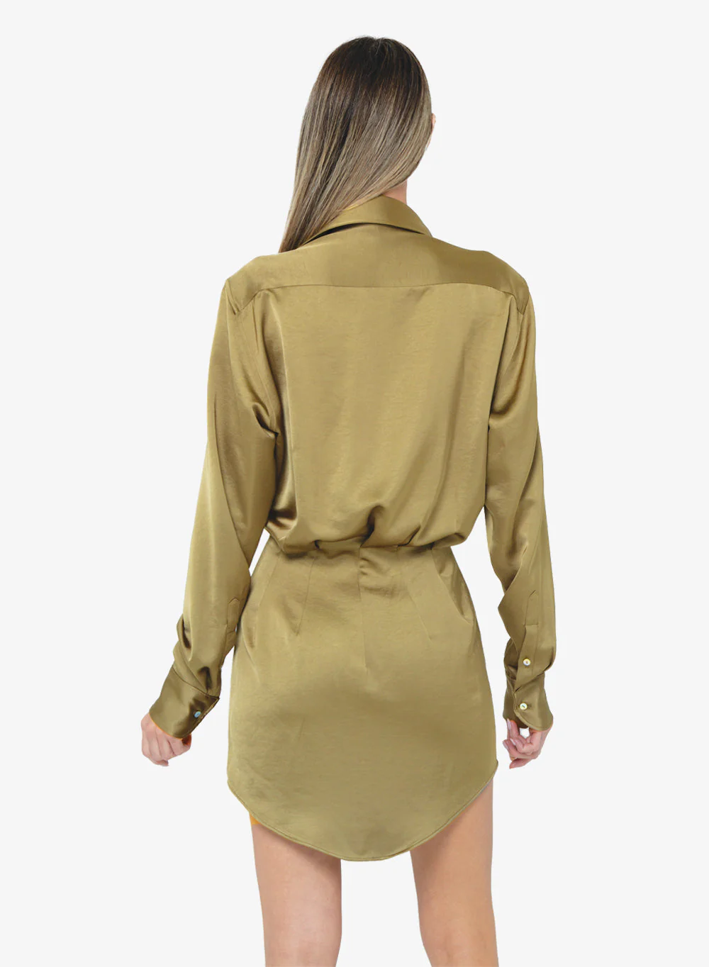 Althea Dress - Pine Satin - Image 4