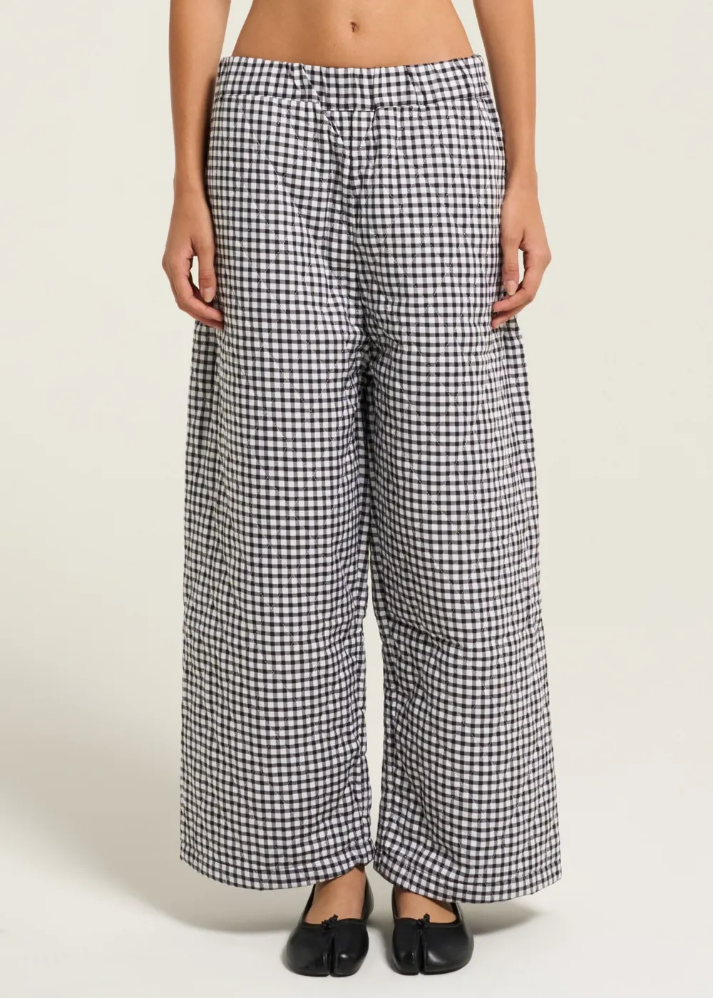 Aretha Quilted Pants - Black/White