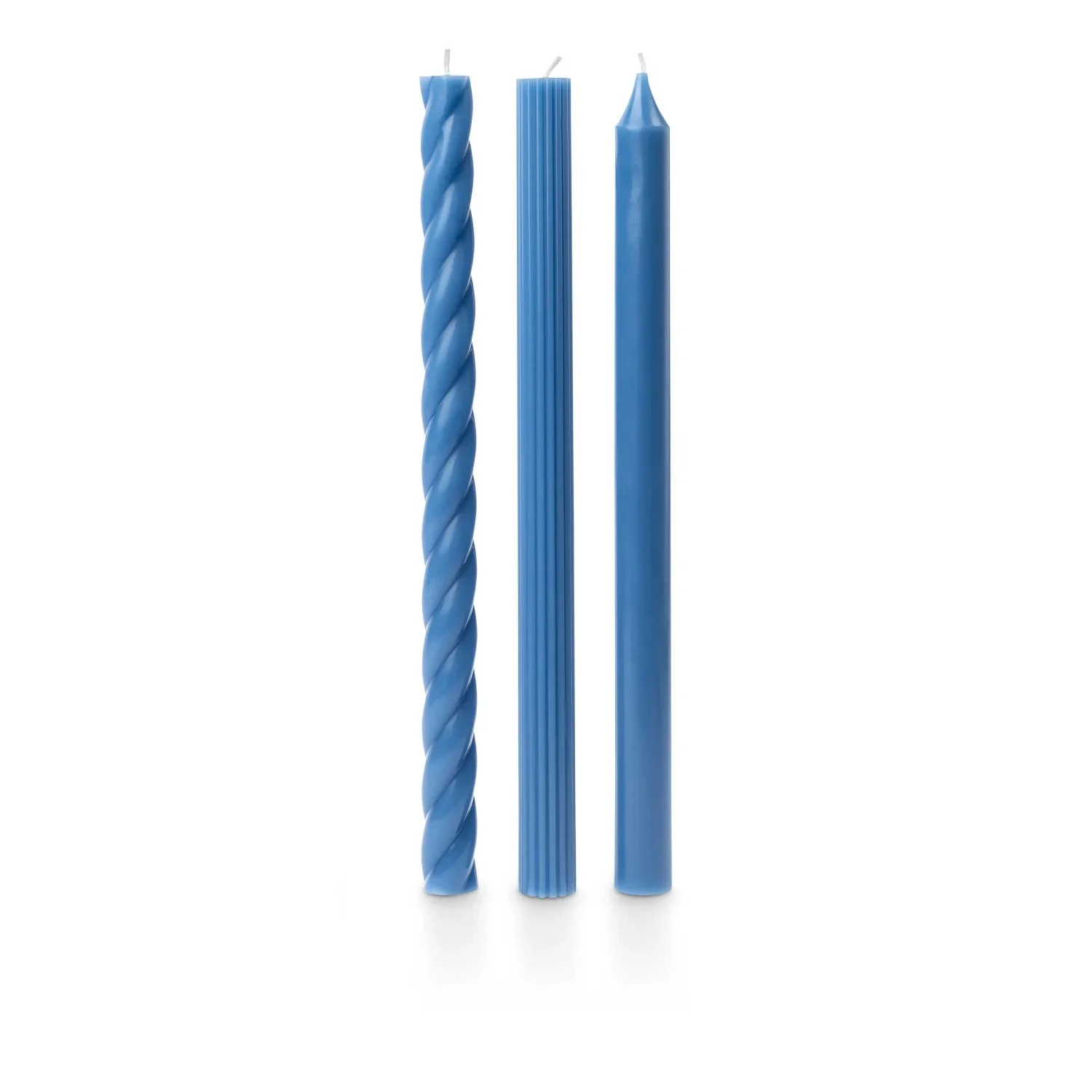 Assorted Candle Tapers 3-Pack - French Blue - Image 2