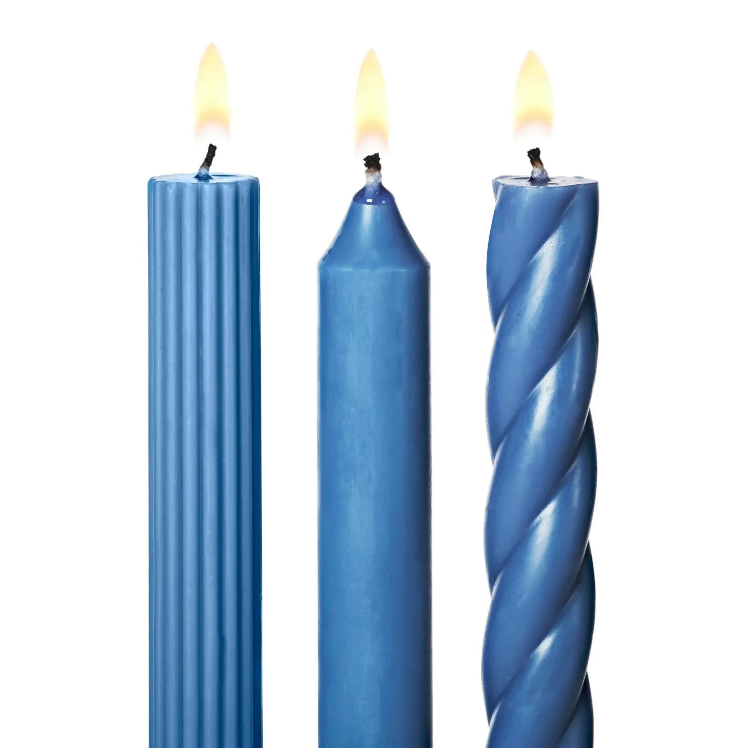 Assorted Candle Tapers 3-Pack - French Blue - Image 3