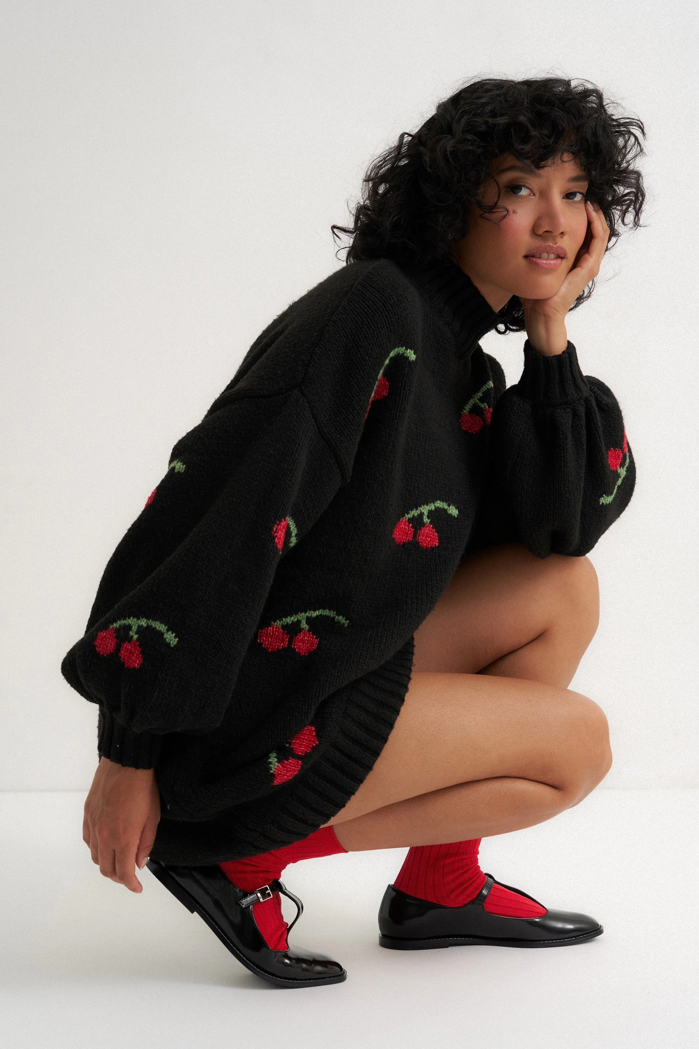 Bellamy Mini Dress - Black Cherry - Image 2