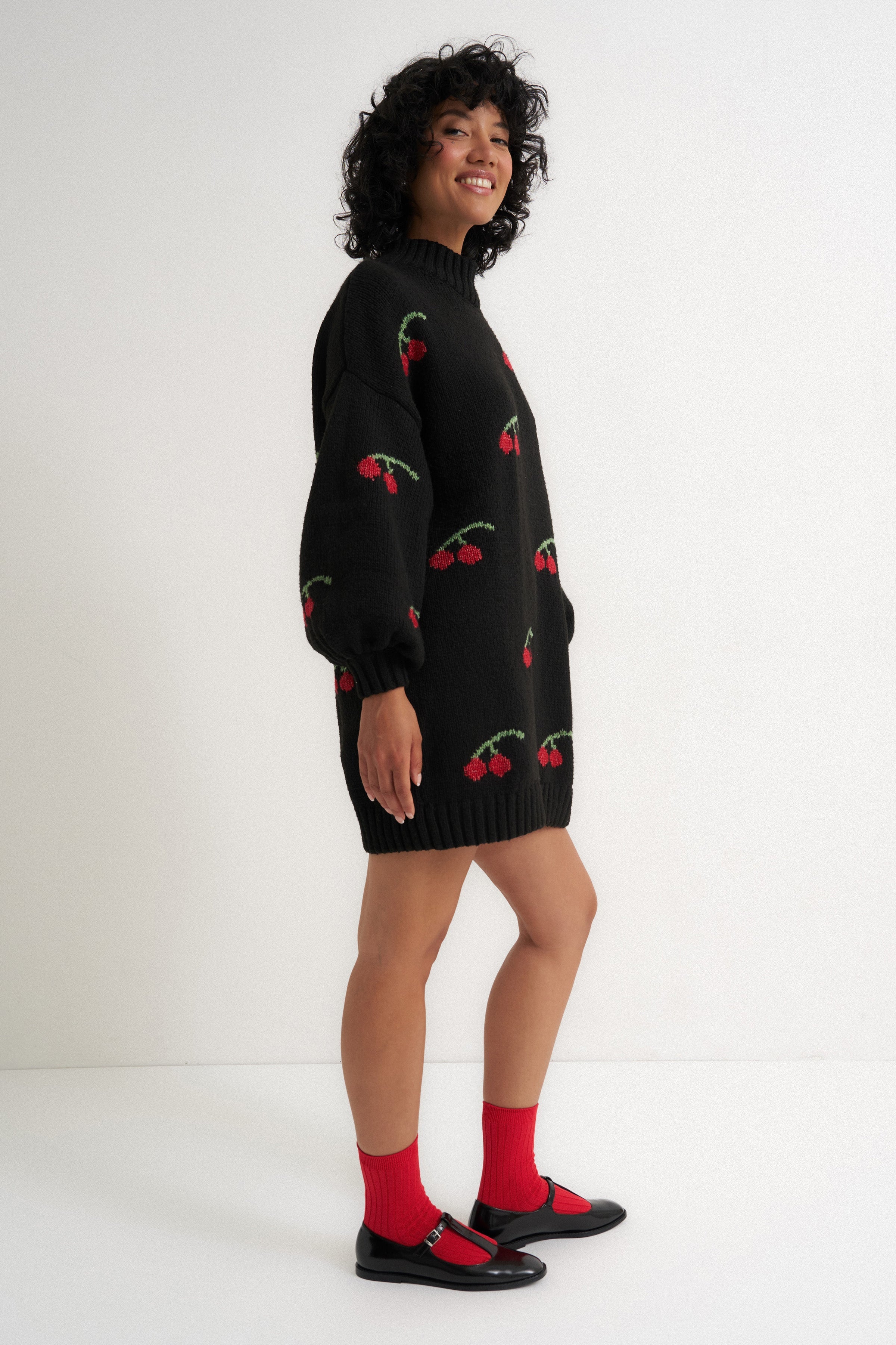 Bellamy Mini Dress - Black Cherry - Image 4
