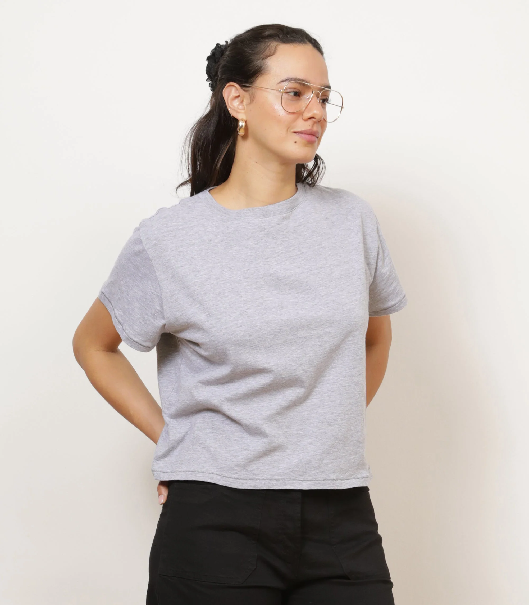 Bessette Soft Washed Tee - Heather Gray - Image 4