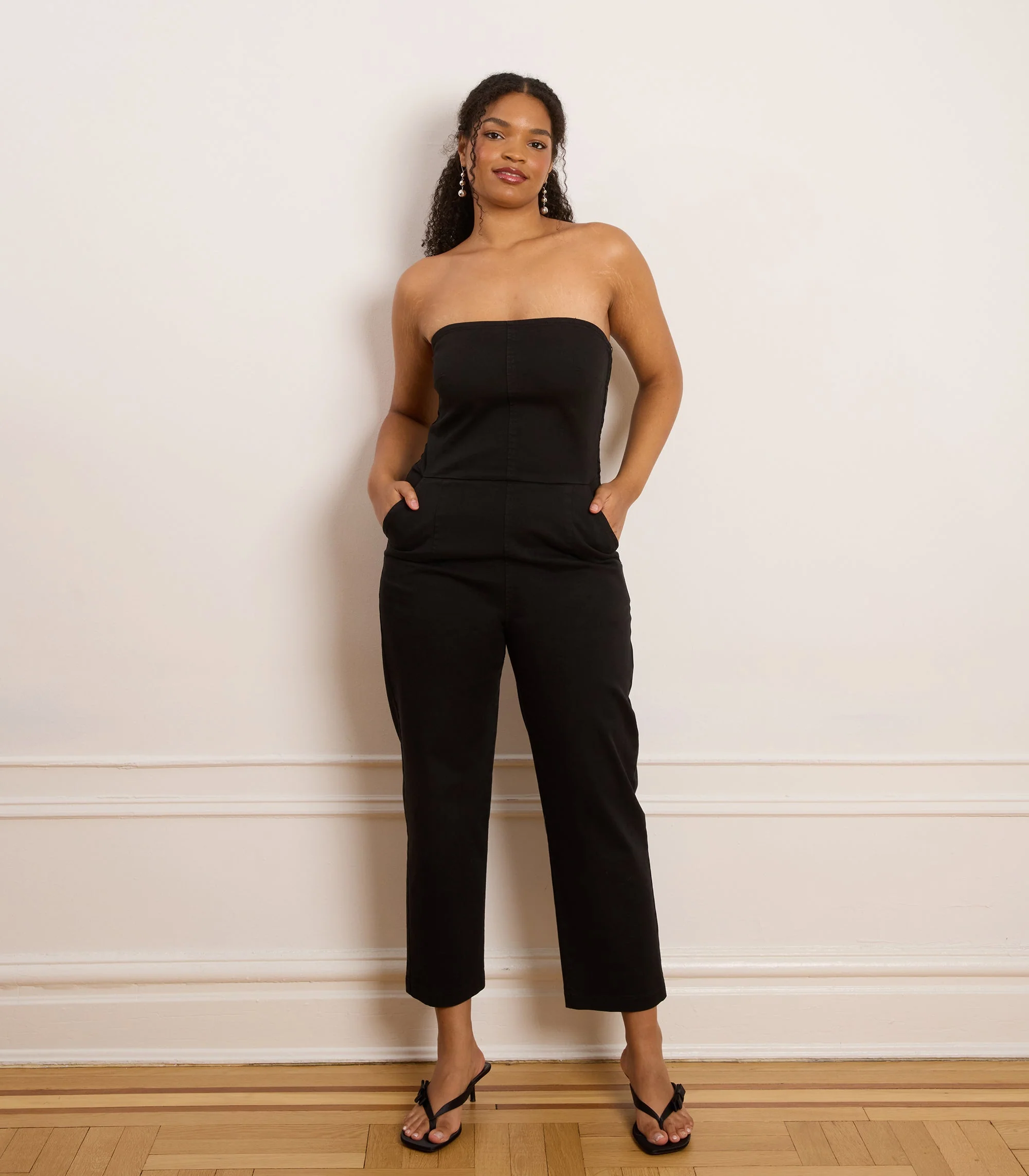 Beverly Strapless Jumpsuit - Black - Image 3