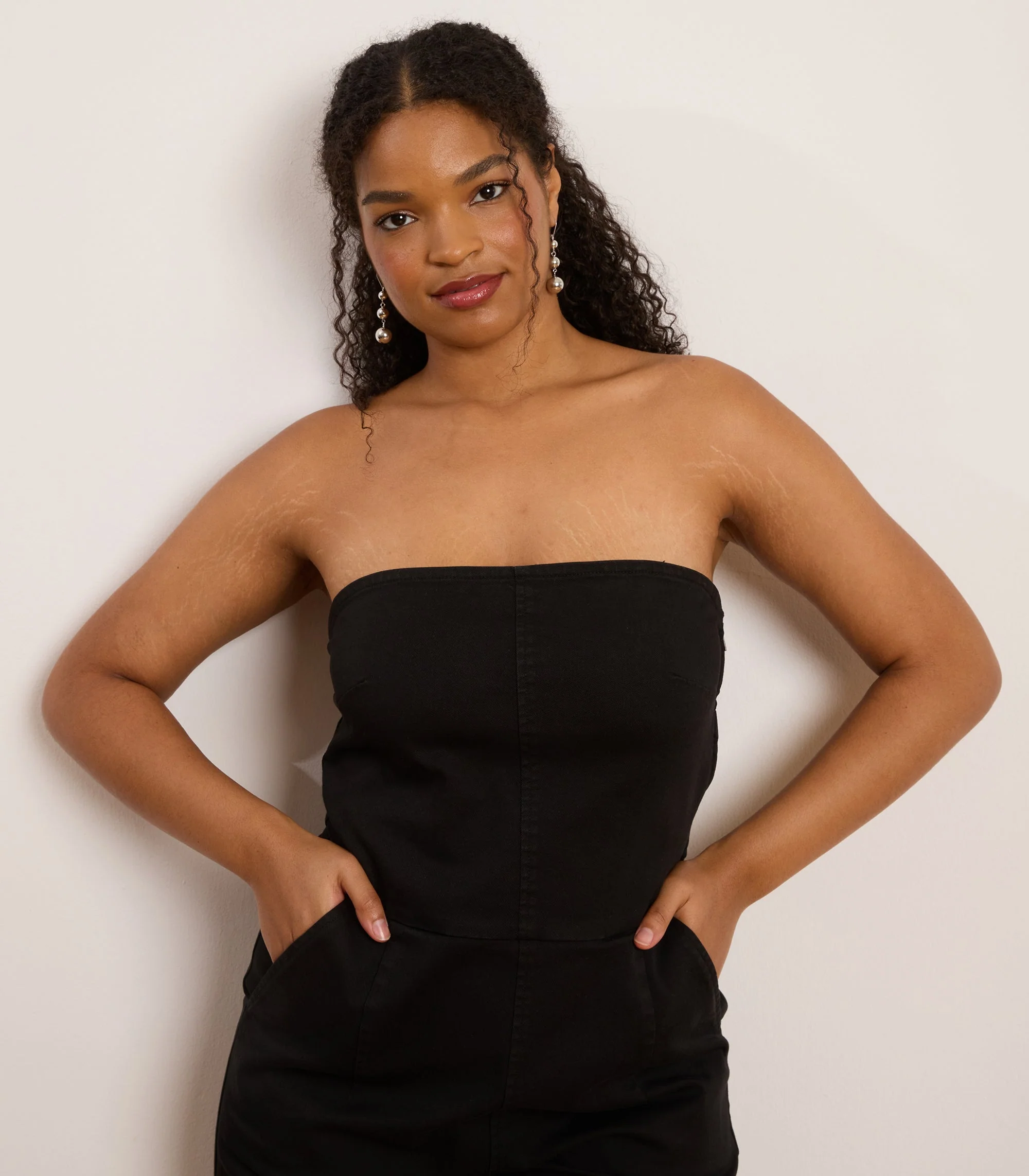 Beverly Strapless Jumpsuit - Black - Image 4