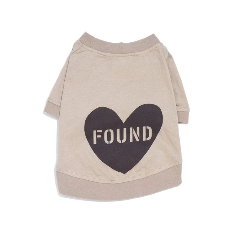 Big Full Heart Animal T-Shirt - Taupe & Chocolate