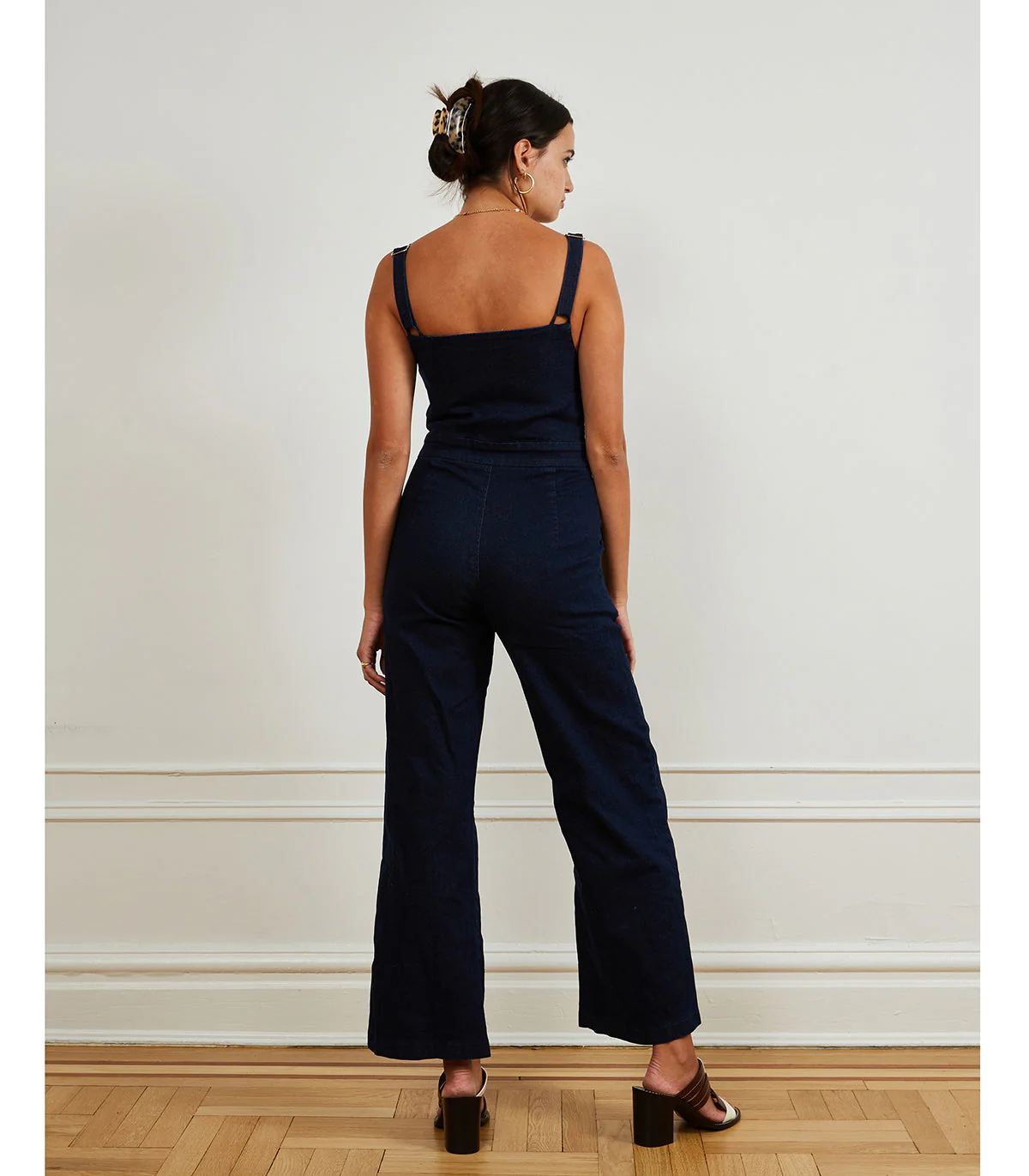 Billy Zip Front Wide Leg Jumpsuit - Dark Indigo - Image 2