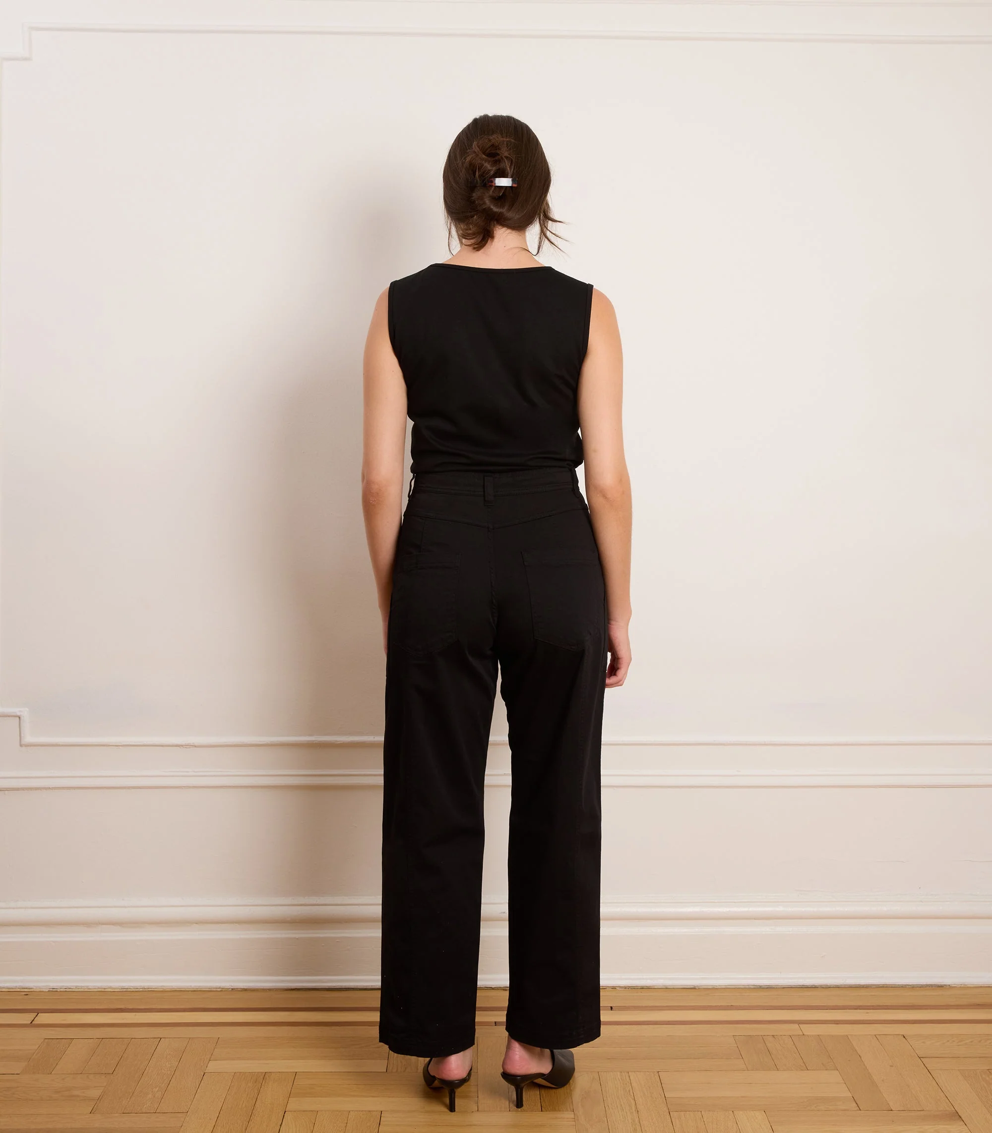 Jess Relaxed Seamed Trousers - Black - Image 2