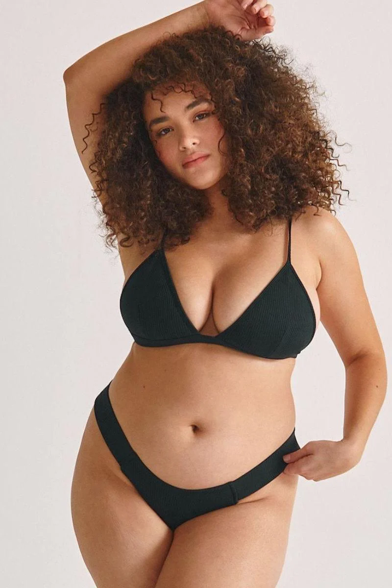 Black Rib Added Coverage Uno Bikini Bottom - Image 5