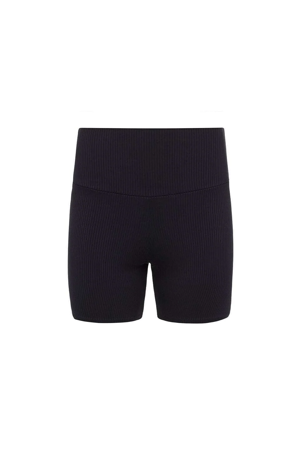 Black Rib Midi Bike Short - Image 2