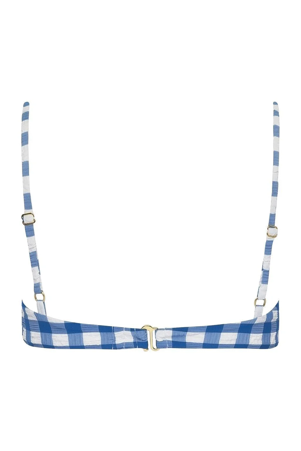Blue Gingham Lucy Bikini Top - Image 3