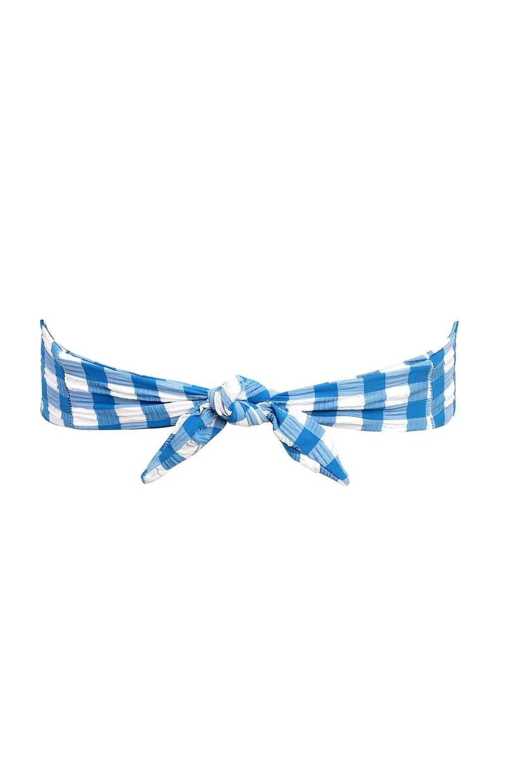 Blue Gingham Tori Ties Bandeau Bikini Top - Image 3