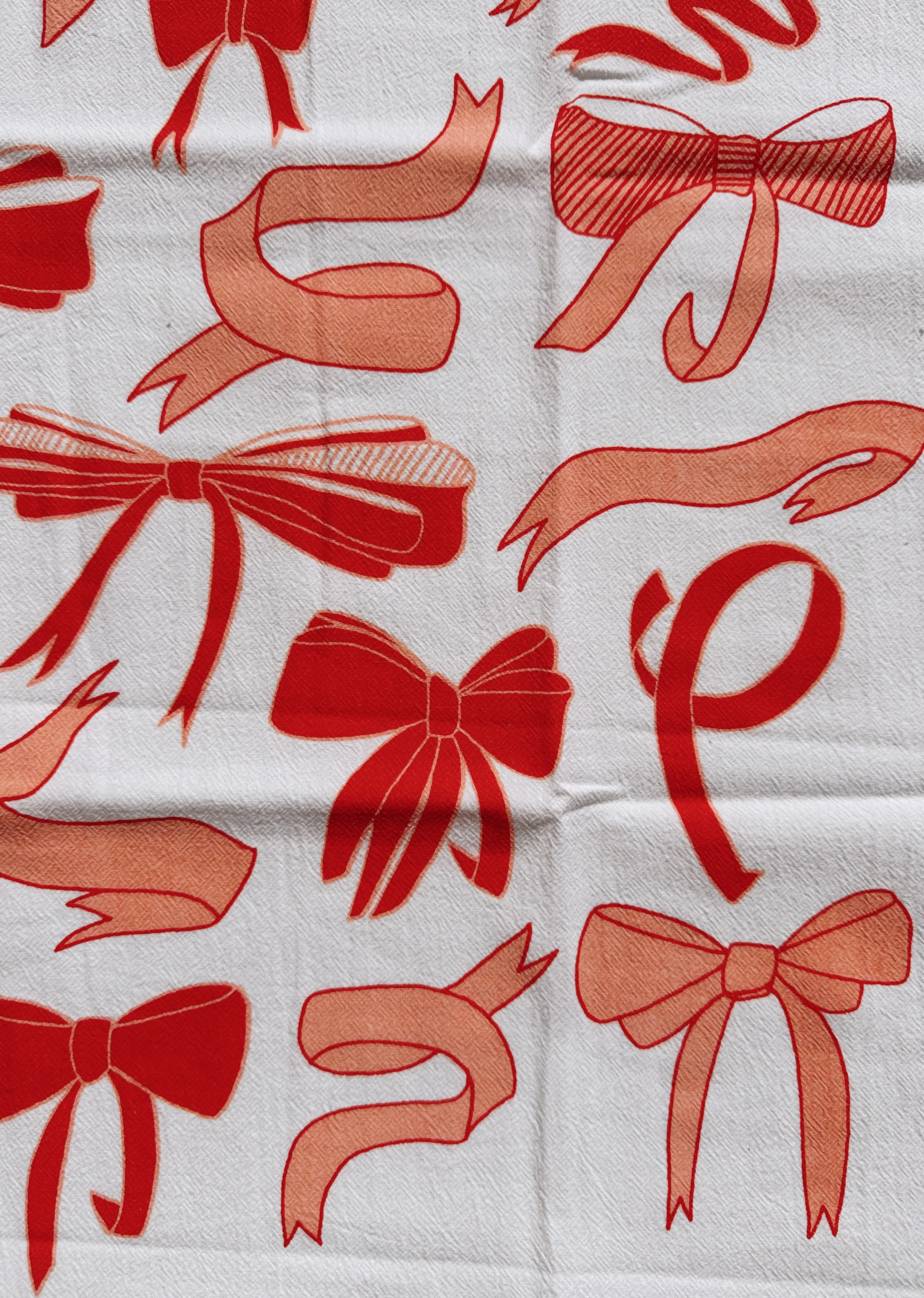Bows on White Tea Towel - Image 4