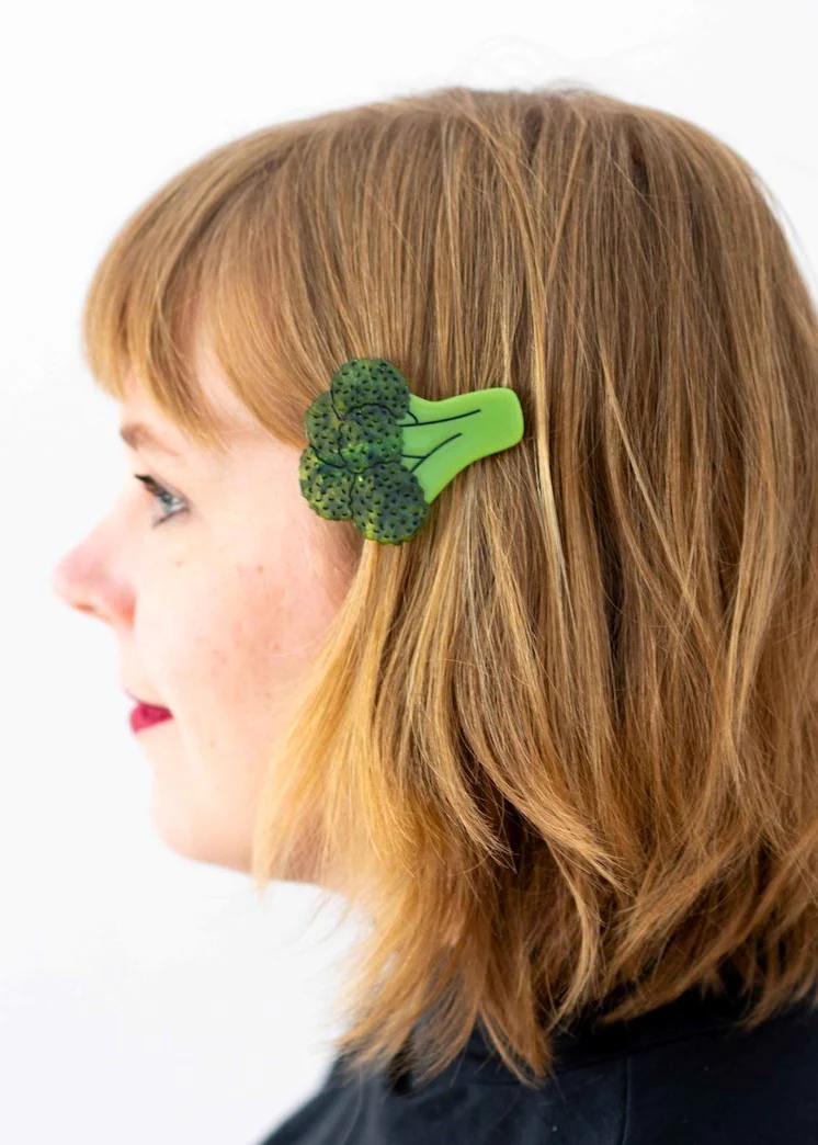 Broccoli Alligator Hair Clip