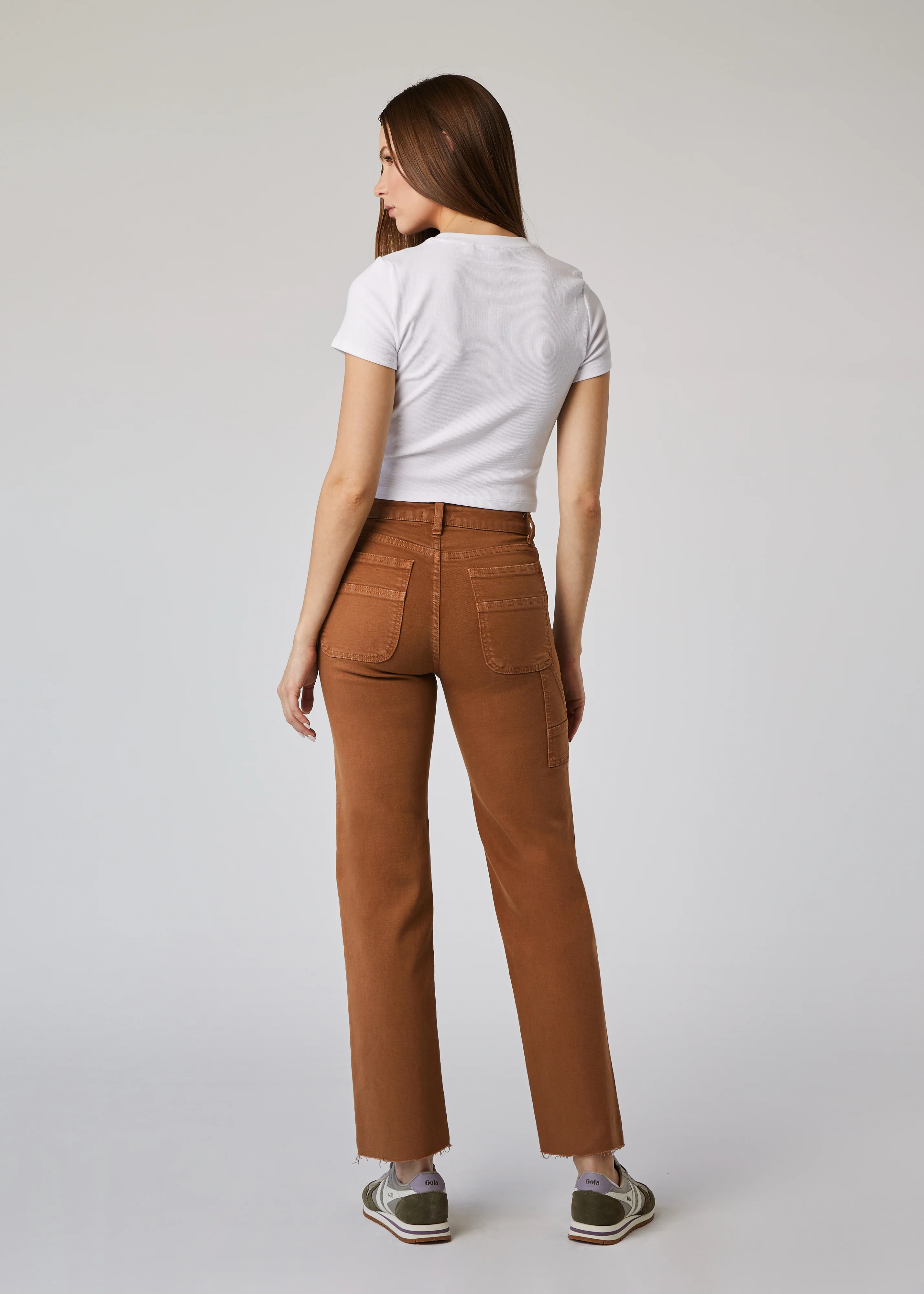 Charlie High Rise Utility Straight Jeans - Oak - Image 3