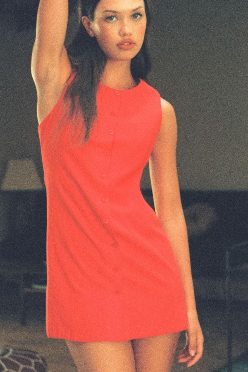 Cherry Button Down Tank Dress - Image 3