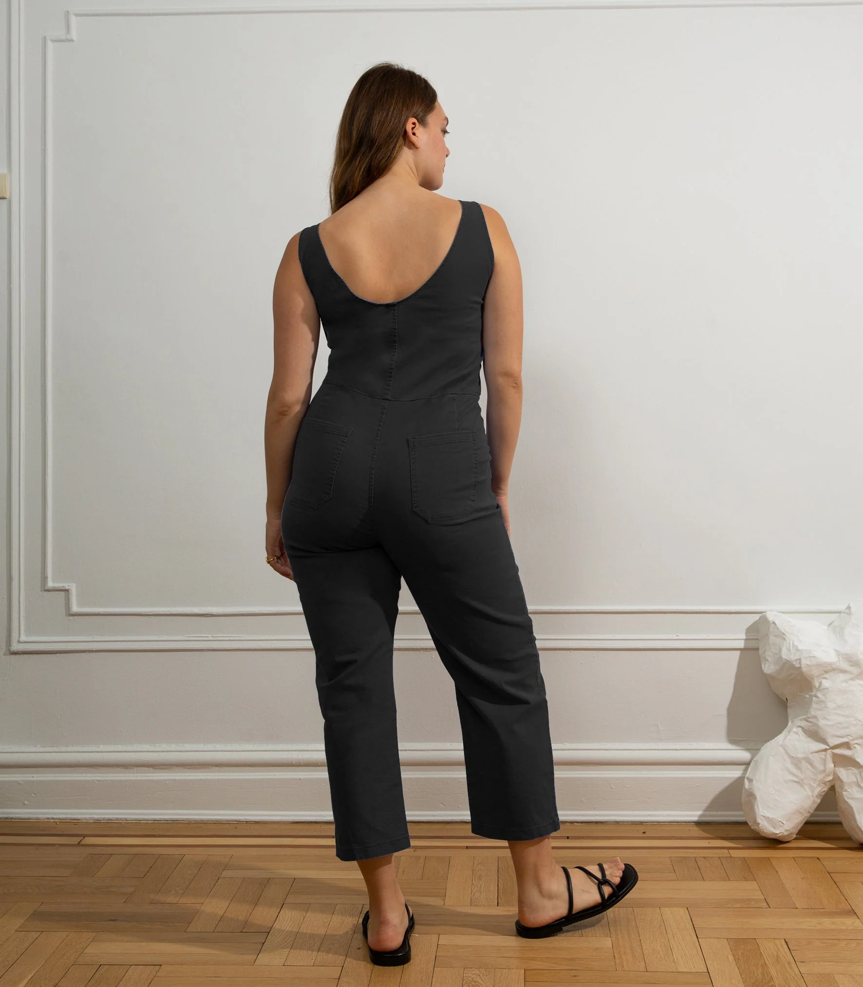 Claire Sleeveless Buckle Jumpsuit - Black - Image 2