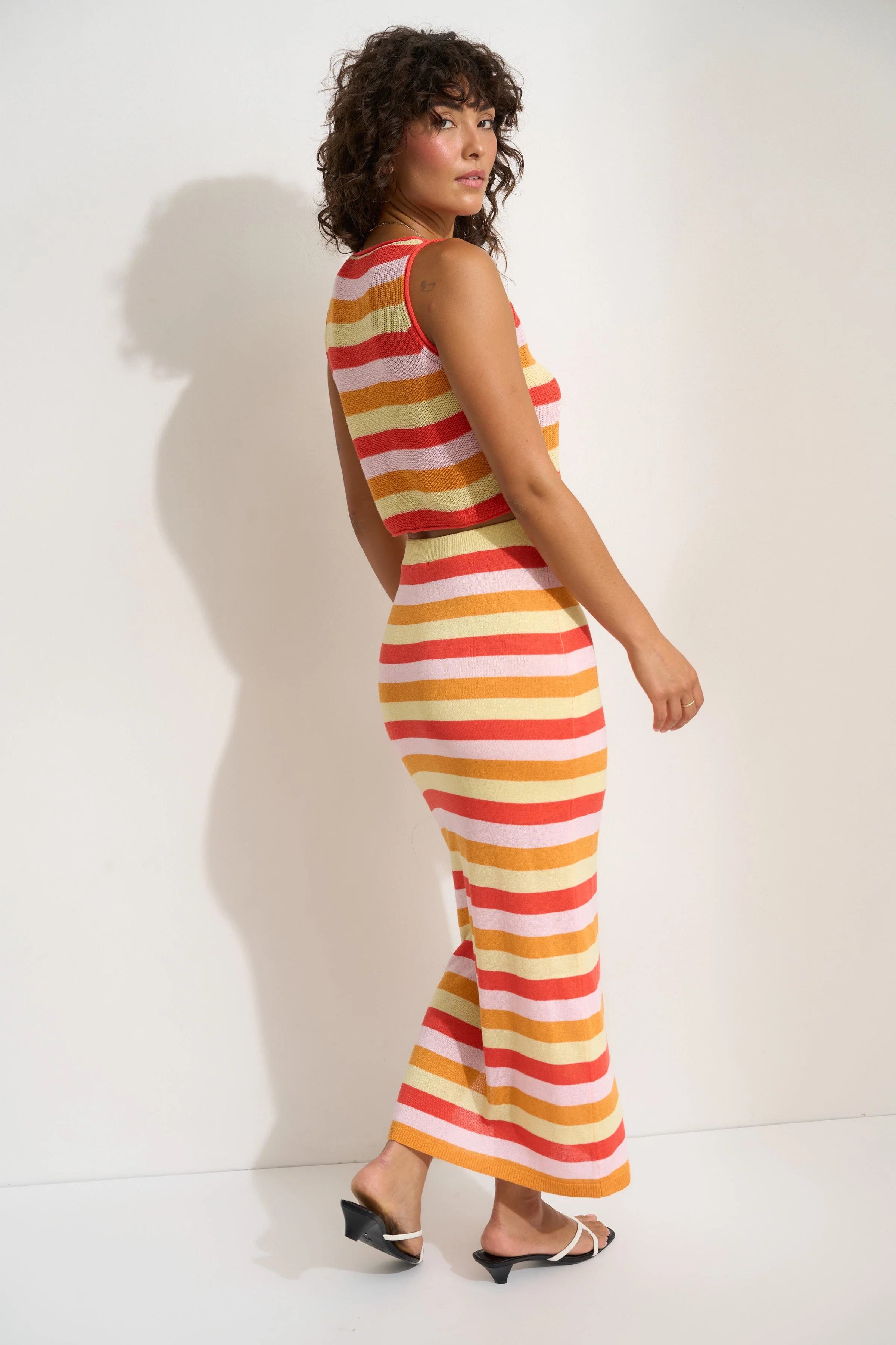 Clover Maxi Skirt - Rose Stripe - Image 3