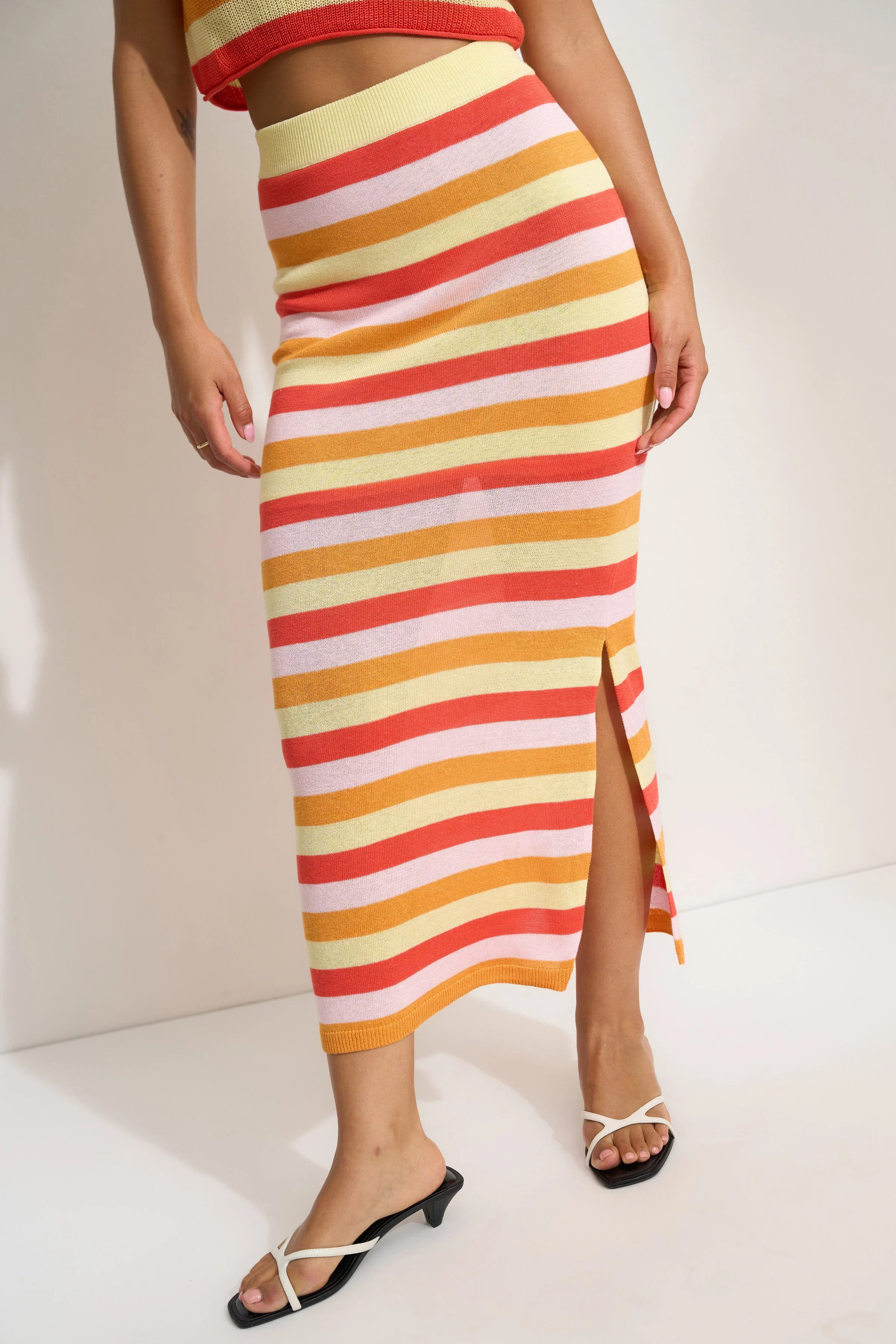 Clover Maxi Skirt - Rose Stripe - Image 4