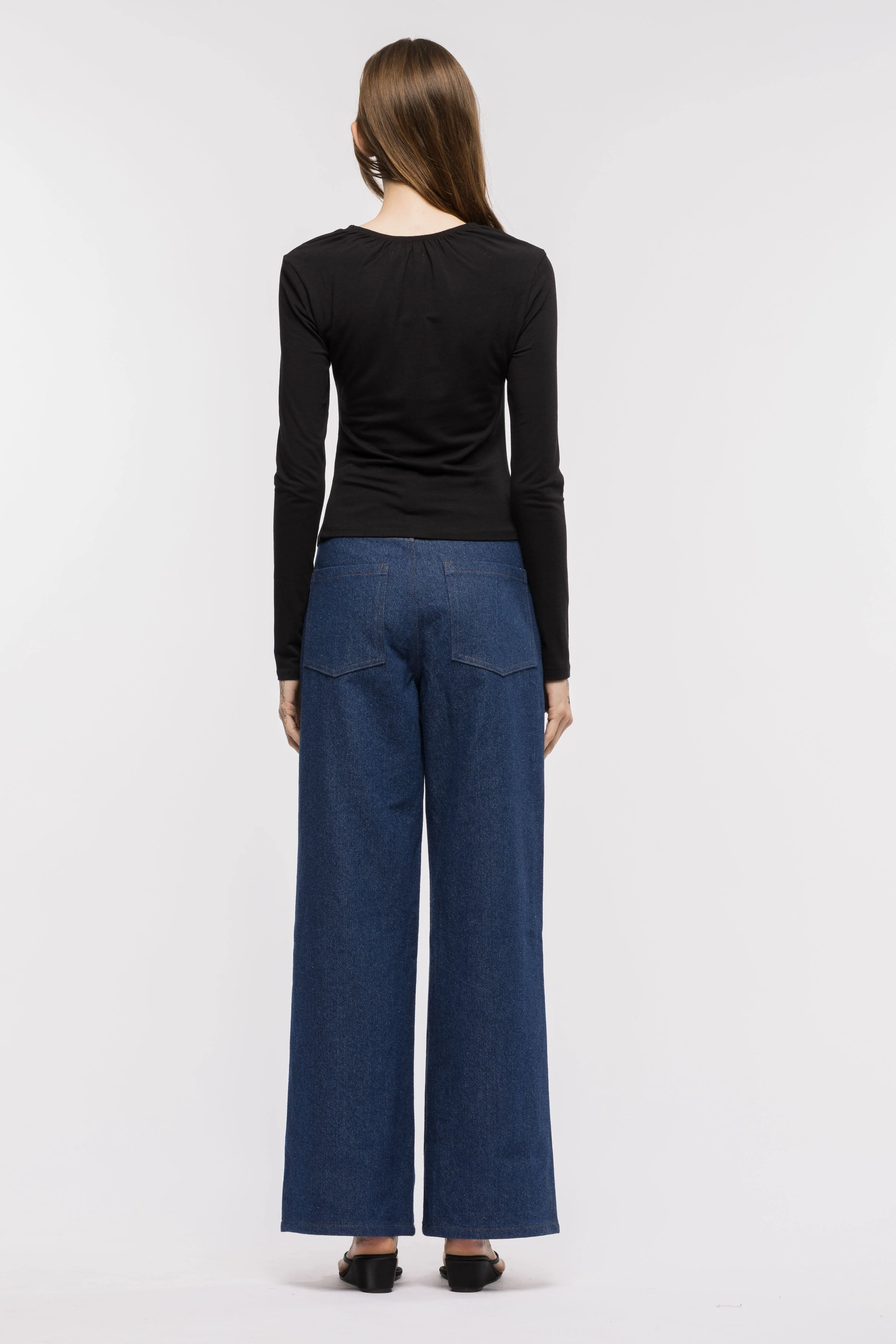 Coco Cowboy Cut Pants - Dark Indigo - Image 3