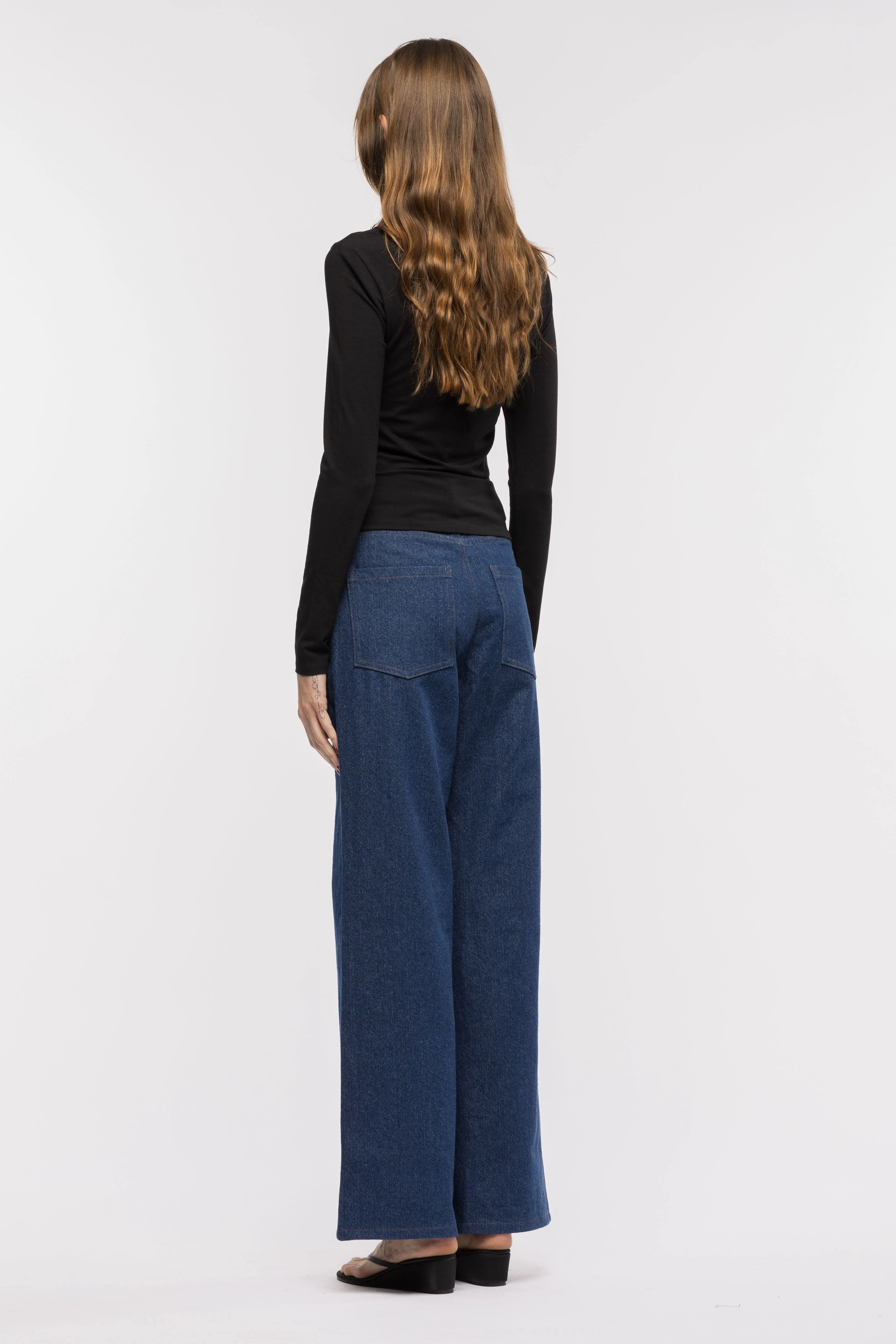 Coco Cowboy Cut Pants - Dark Indigo - Image 4