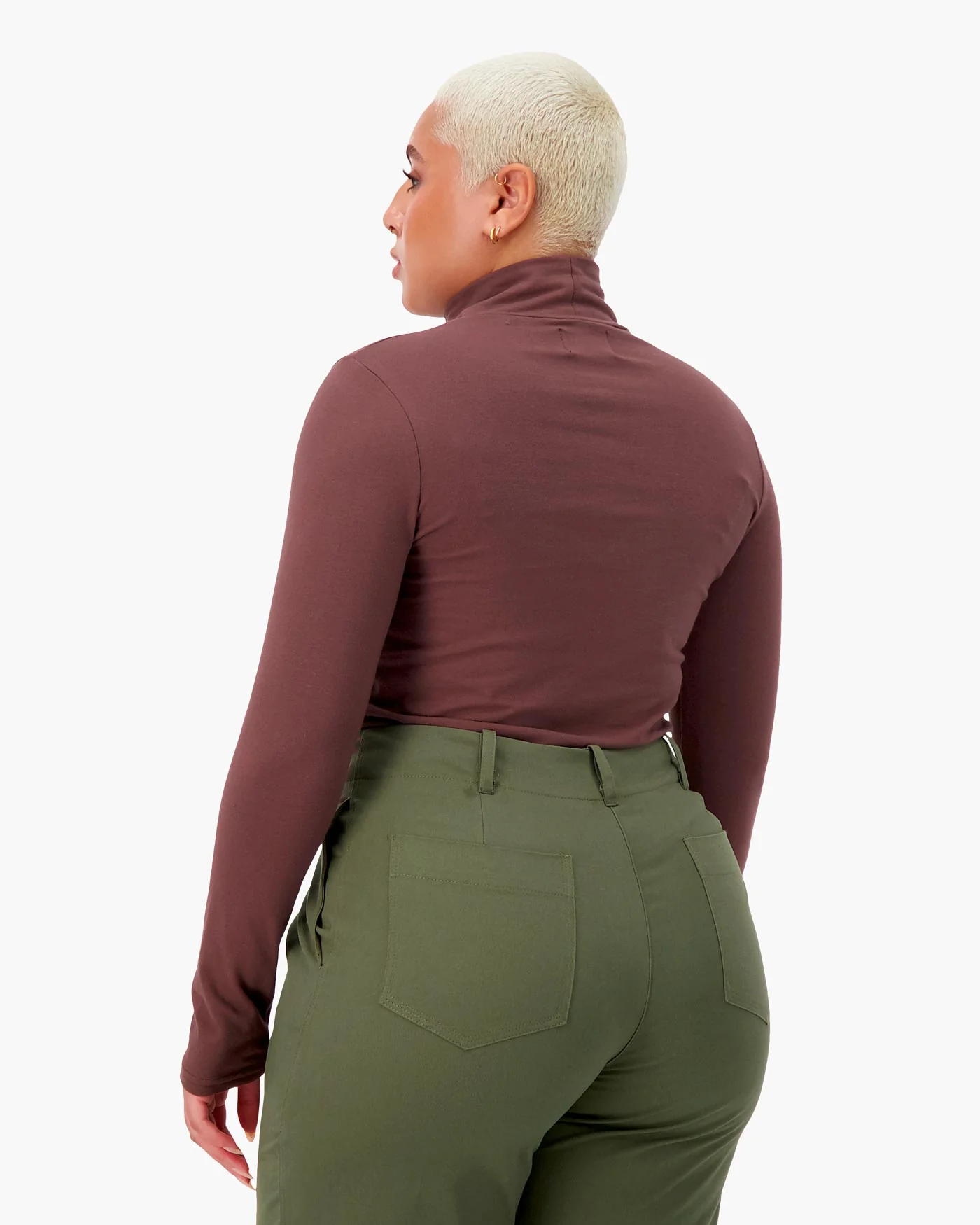 Organic Cotton Turtleneck in Brown - Image 2