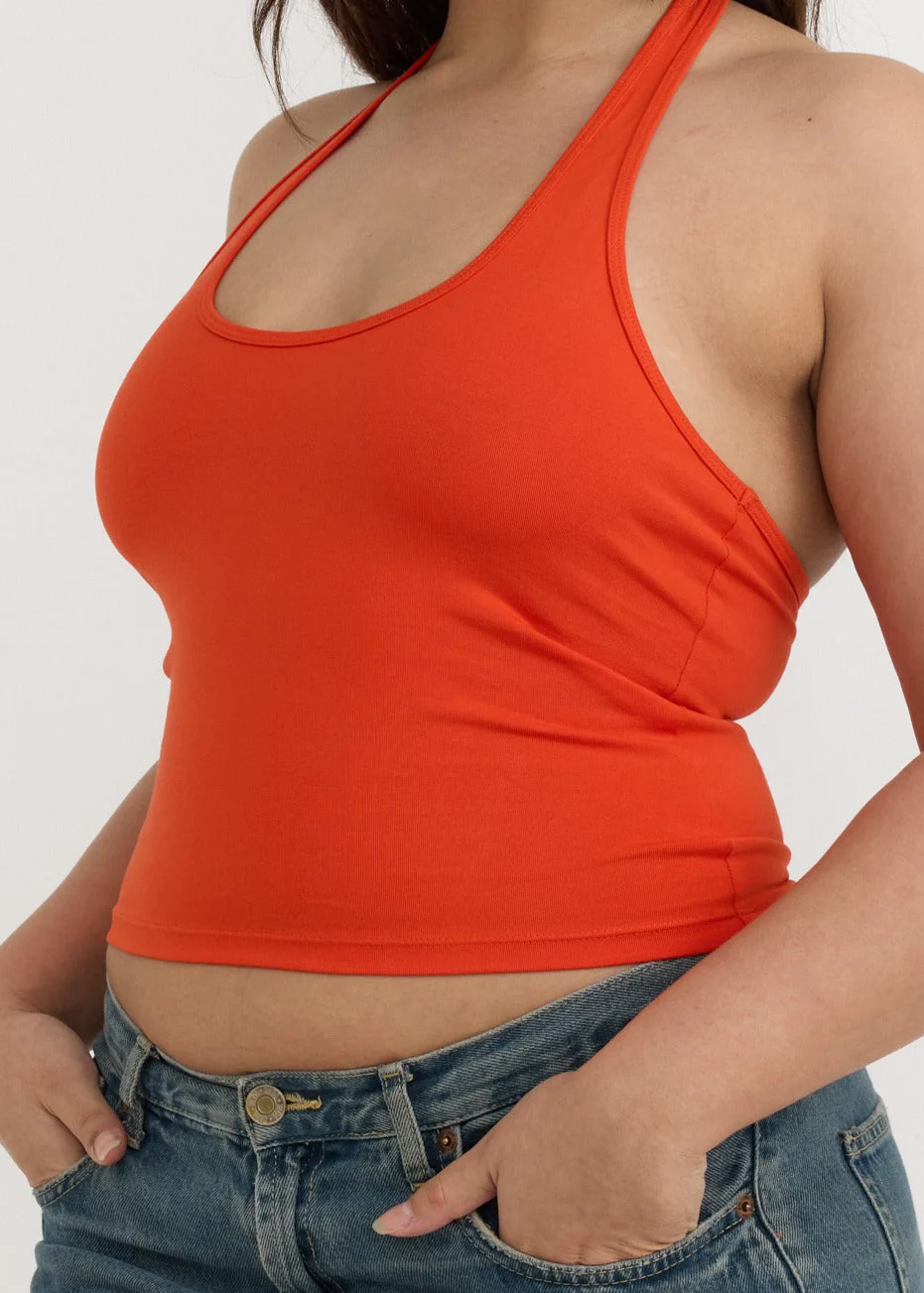 Core Halter Top - Vibrant Red