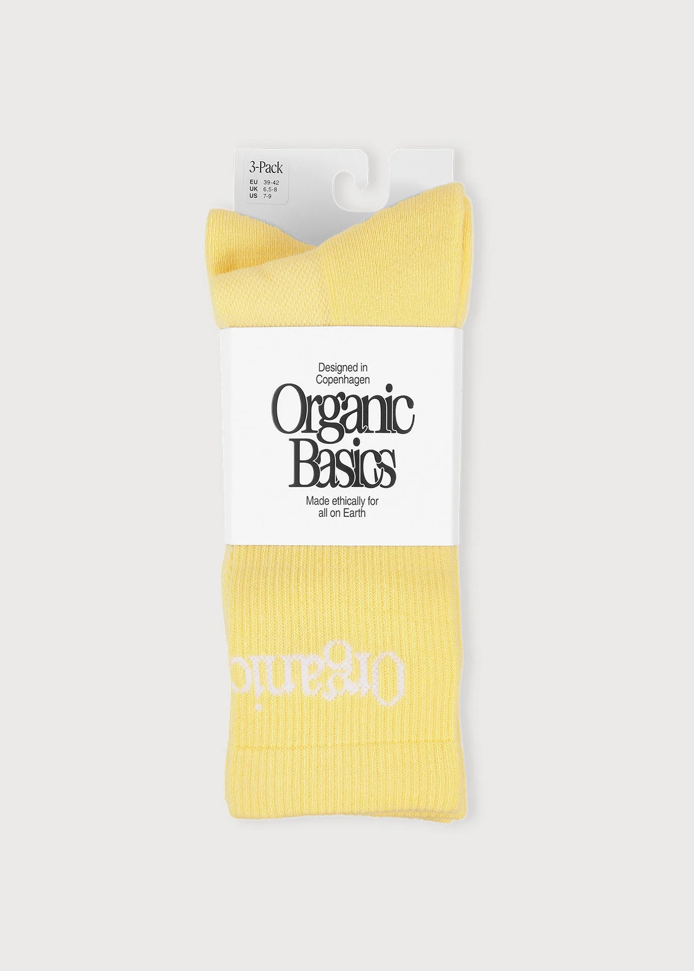 Core Logo Crew Socks 3-Pack - Light Lemon