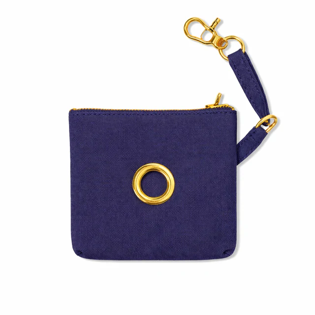 Cotton Canvas Poop Bag Pouch - Navy