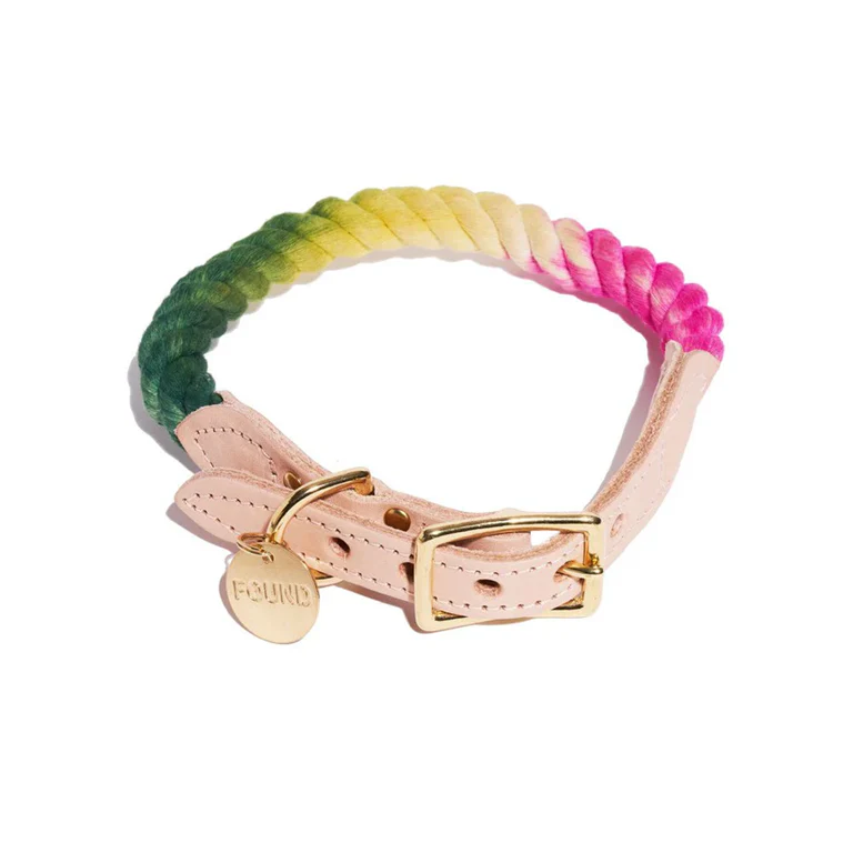 Cotton Rope Cat & Dog Collar - Radish Ombre