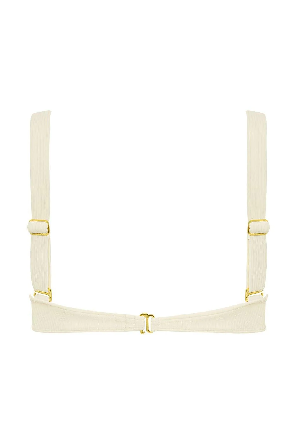 Cream Rib Bustier Bikini Top - Image 3