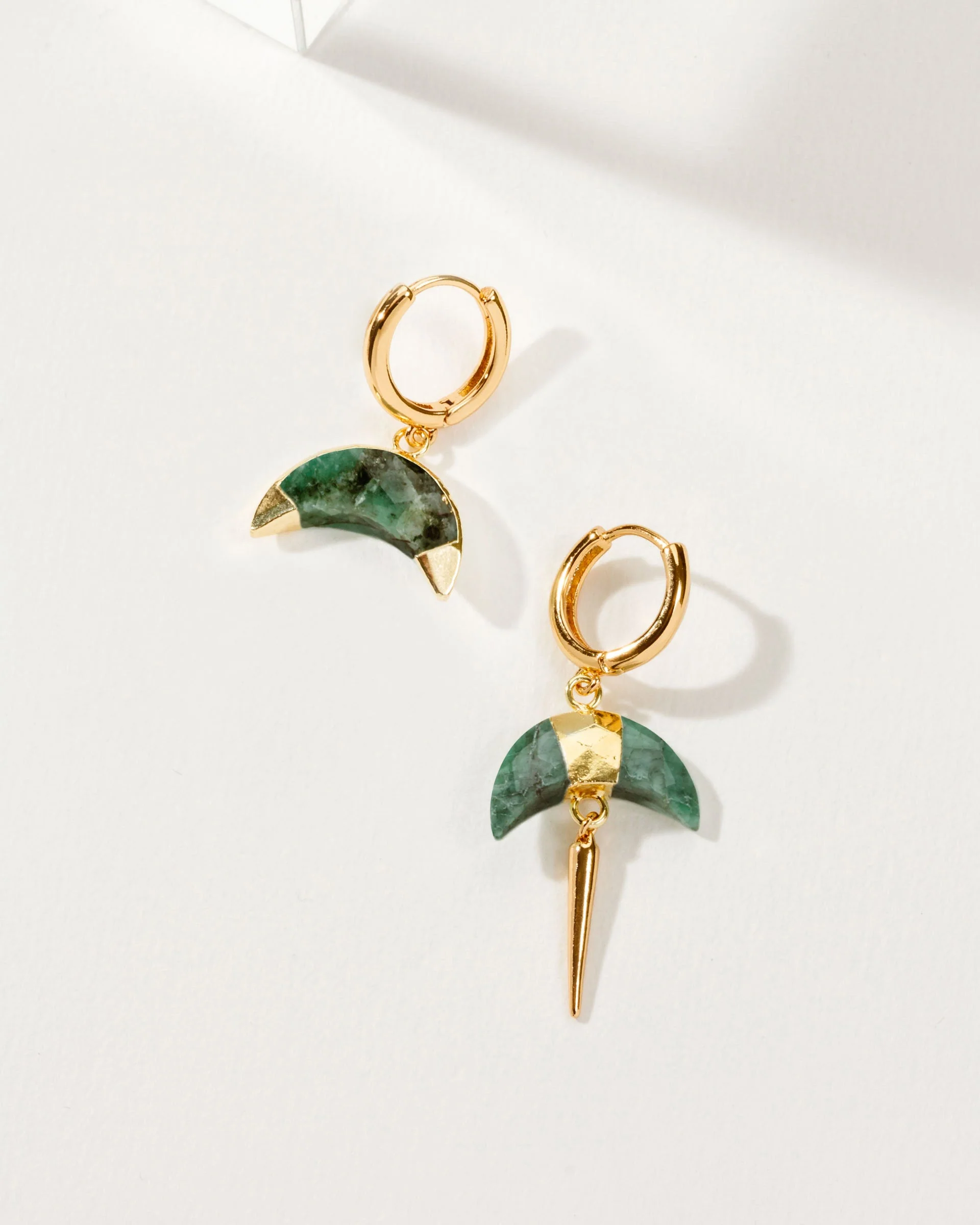 Crescent Horn Mismatched Huggie Hoop Earring - Image 7
