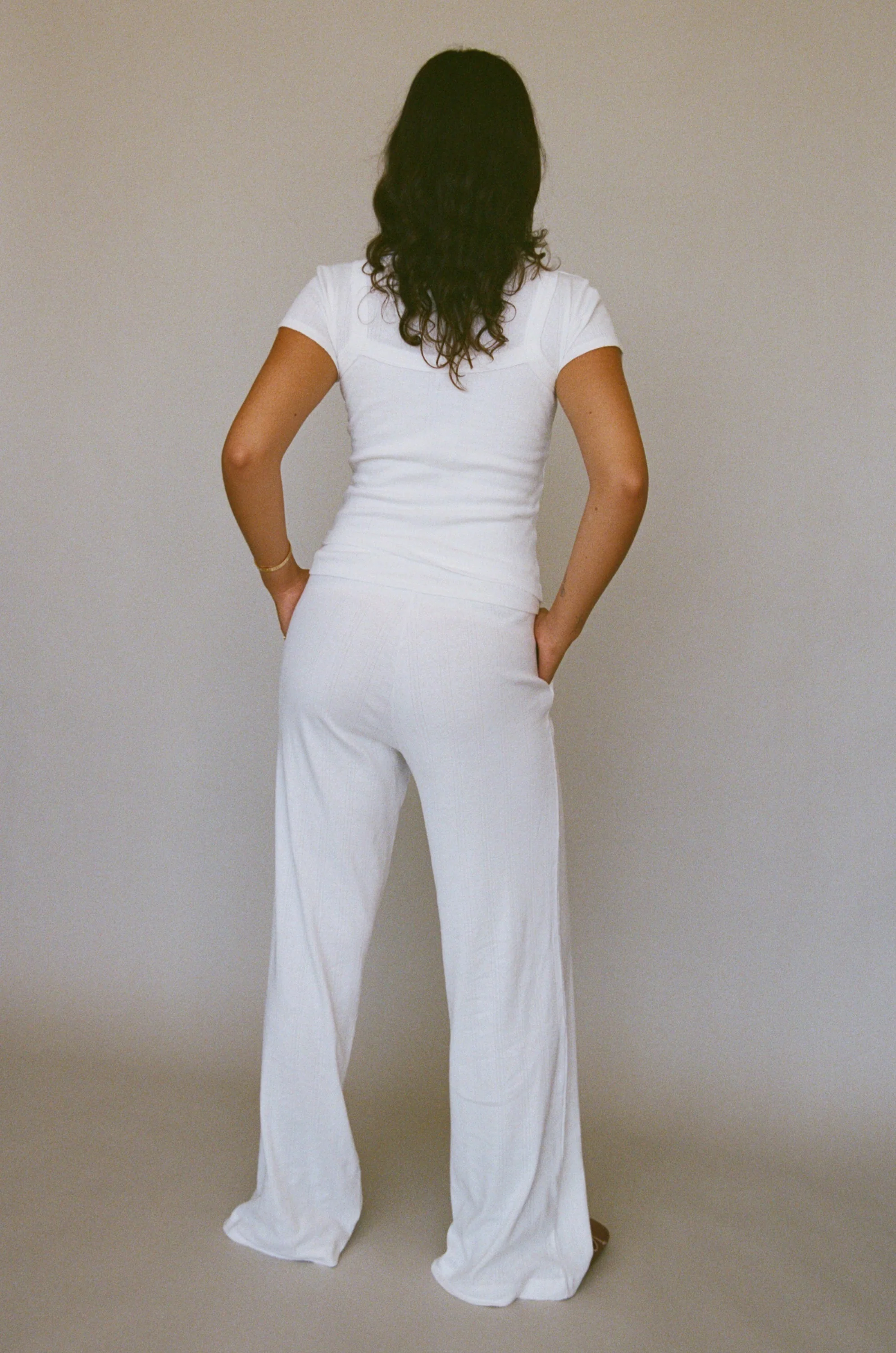 Pointelle Easy Pant - Swan - Image 3