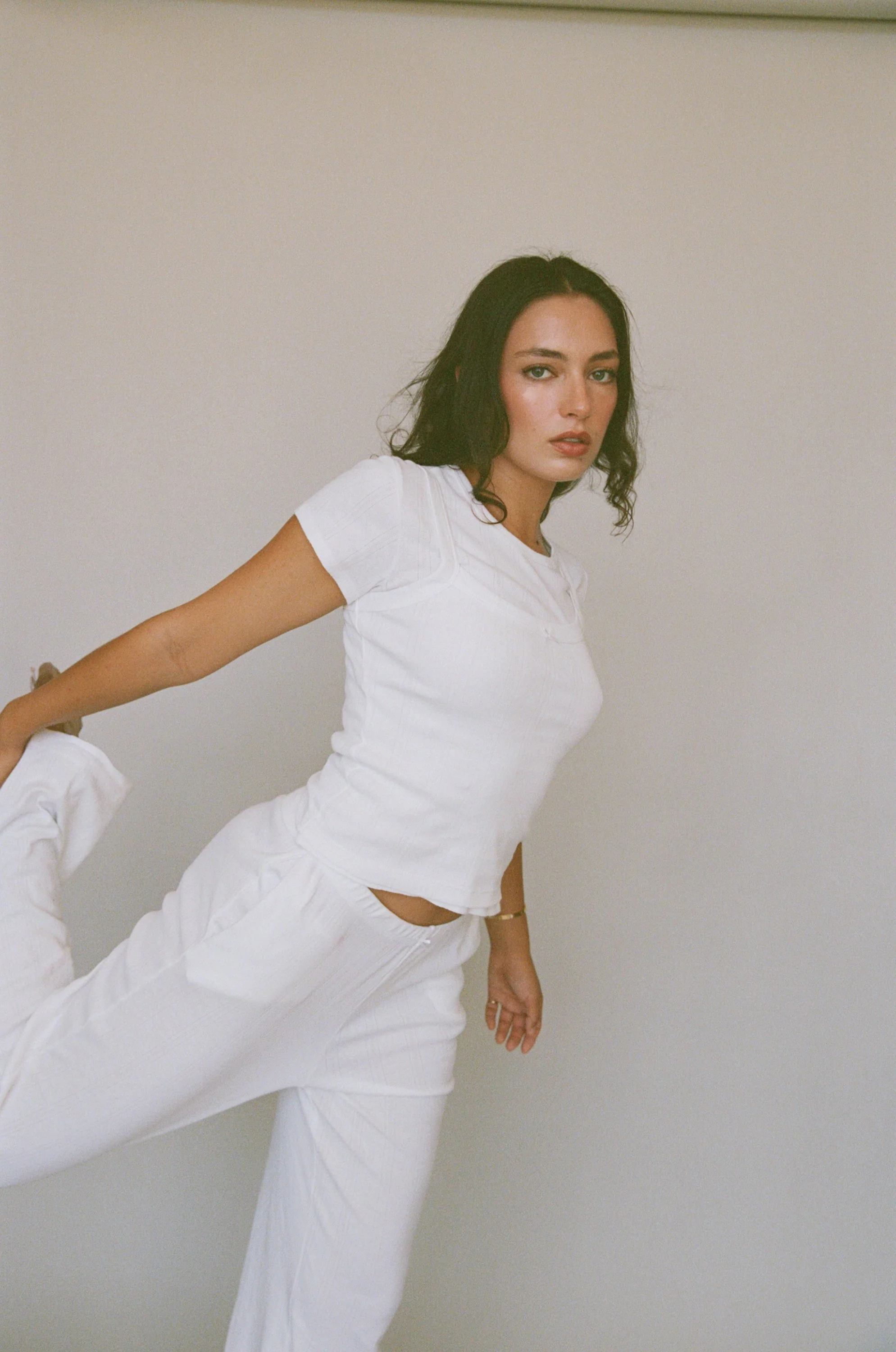 Pointelle Easy Pant - Swan - Image 5