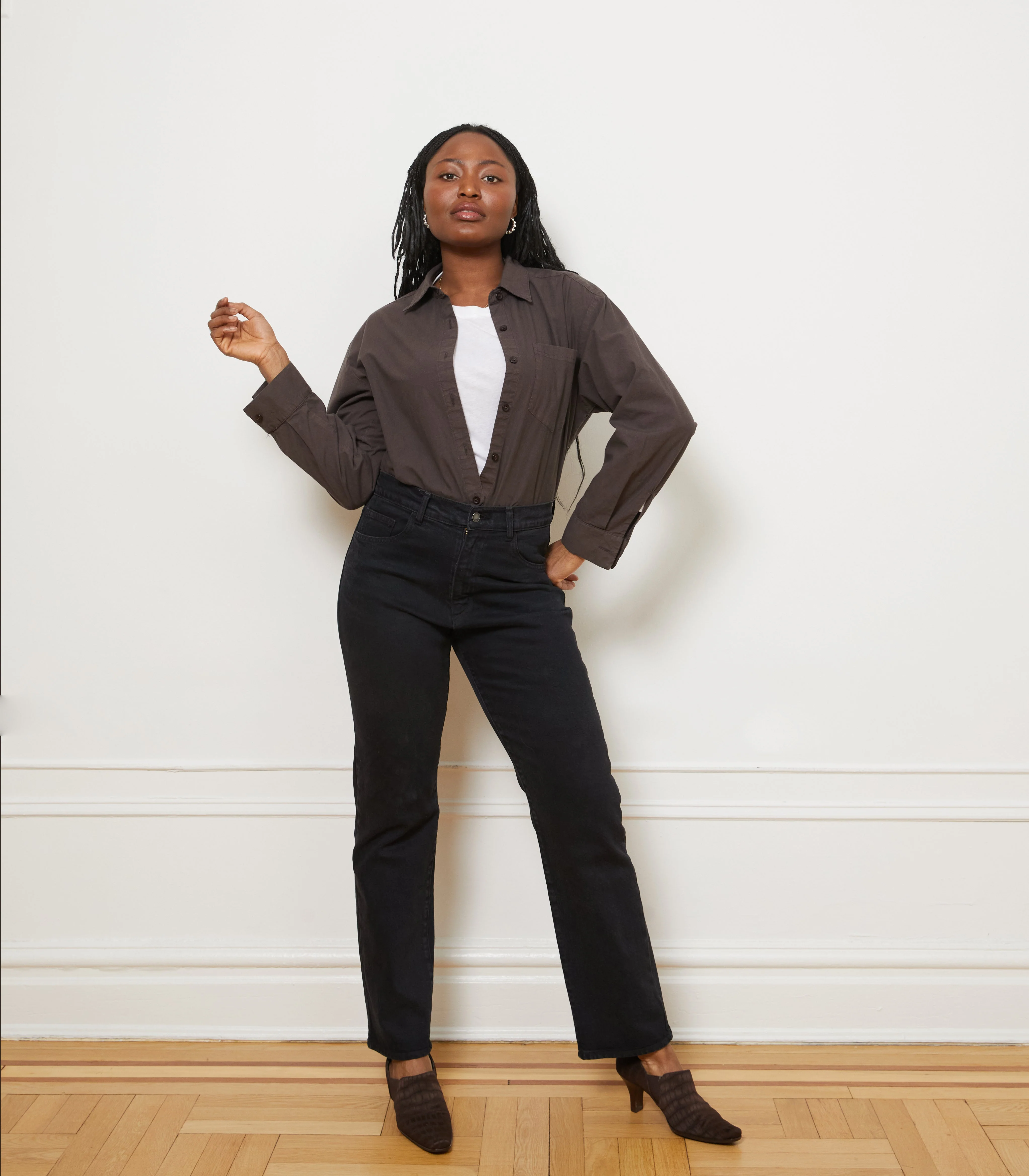 Diana Relaxed Button Up Shirt - Espresso - Image 3