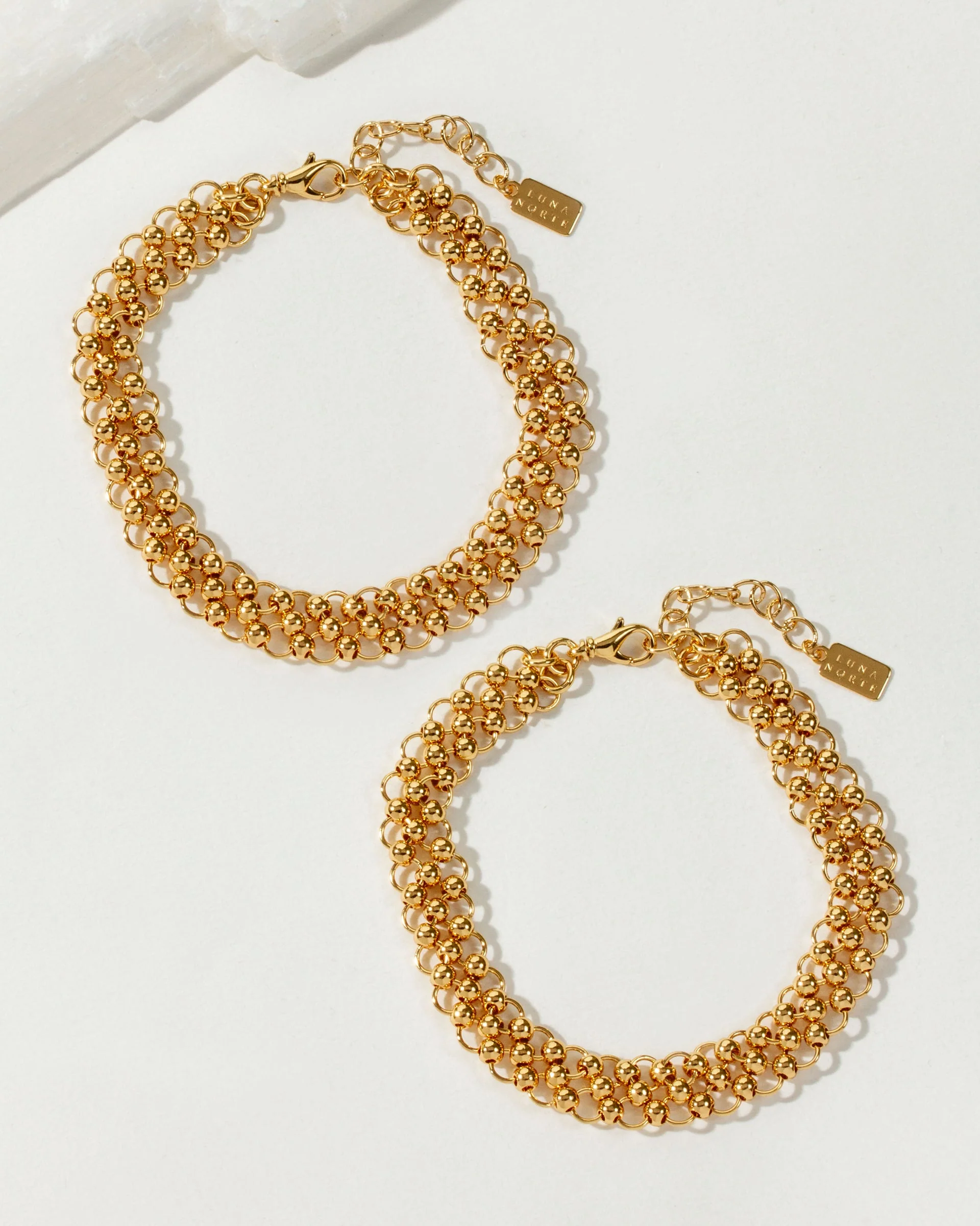 Echoing Chain Maille Anklet Pair