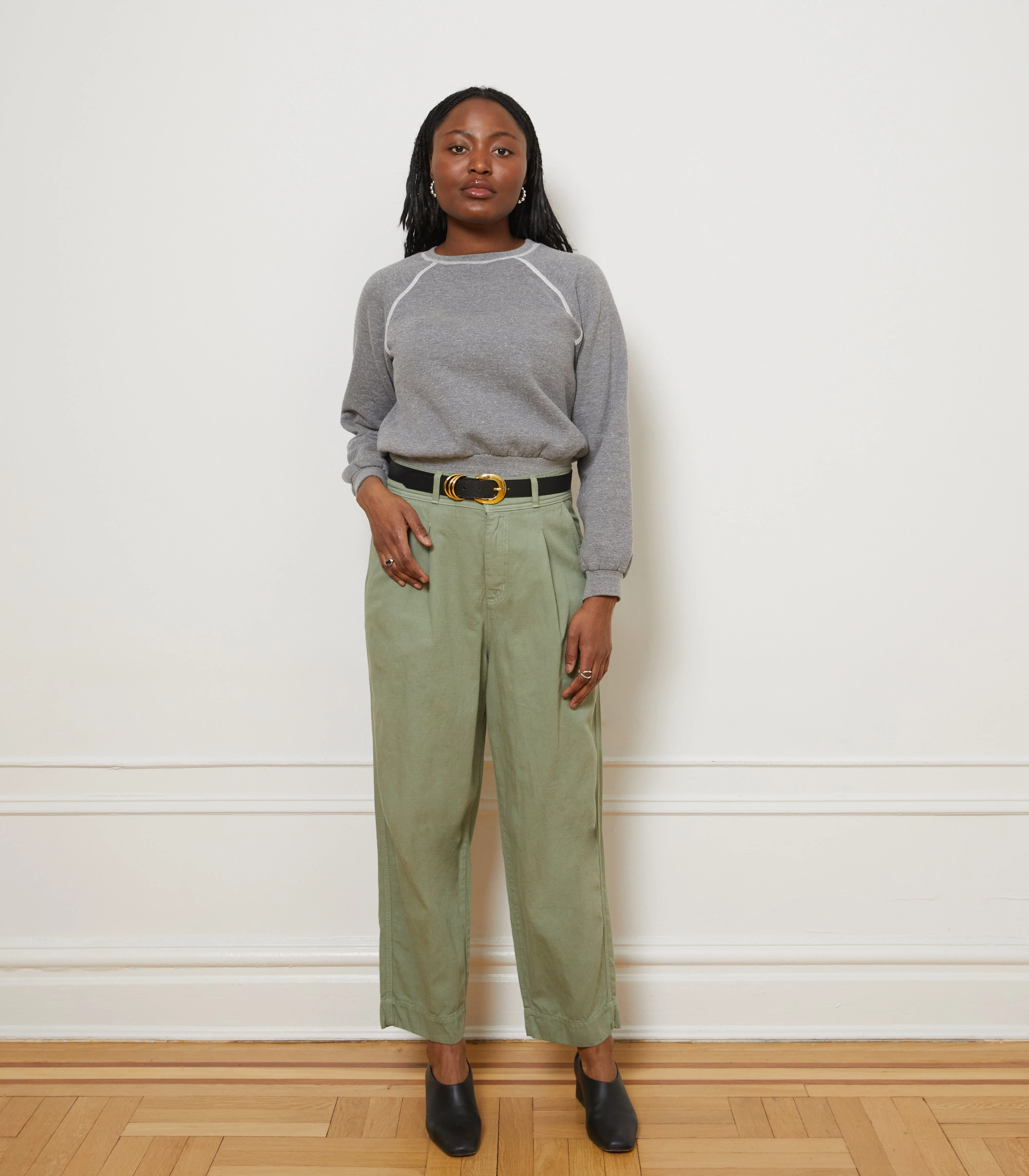 Elaine Pleated Tapered Trousers - Cardamom - Image 3
