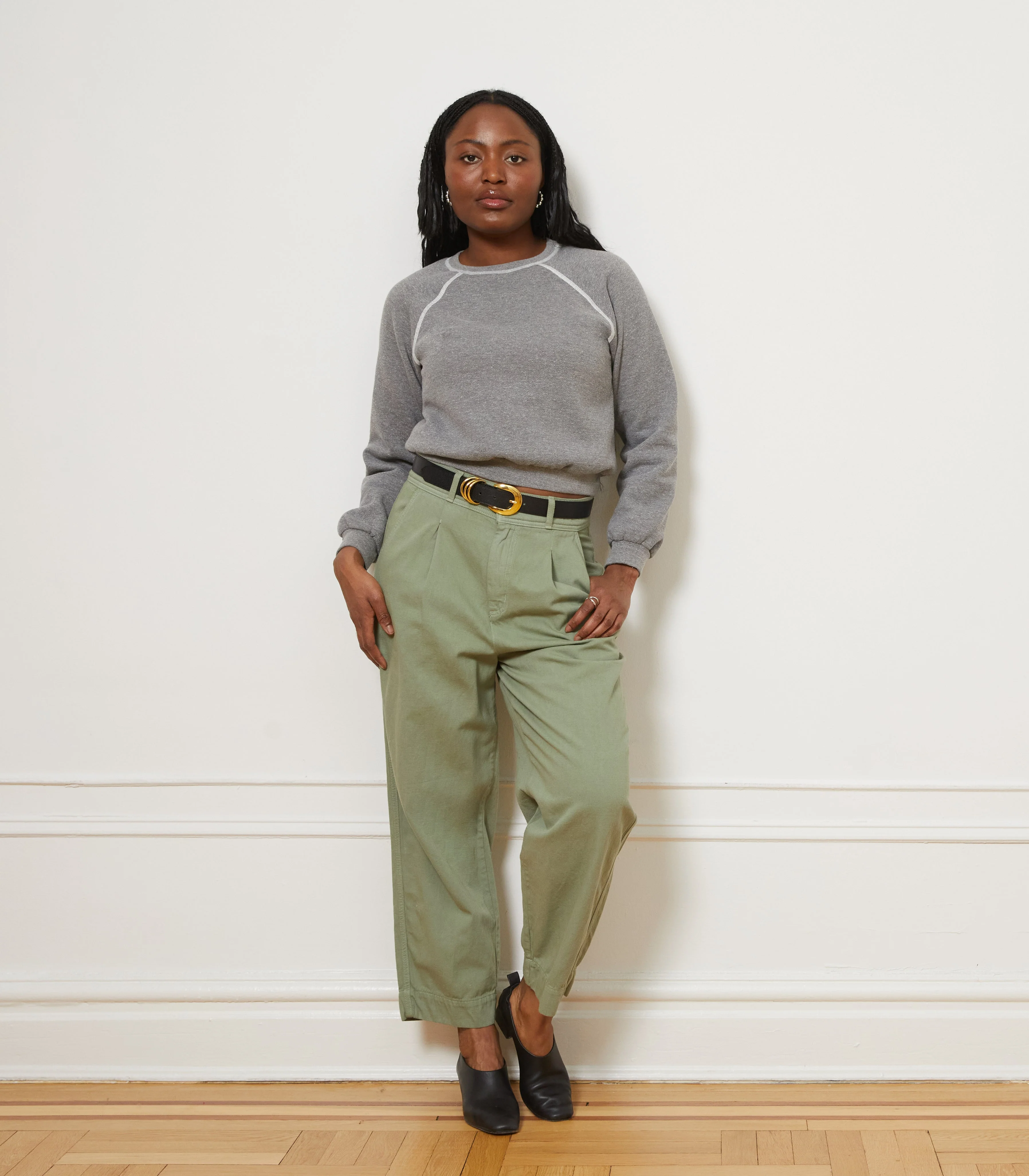 Elaine Pleated Tapered Trousers - Cardamom - Image 4
