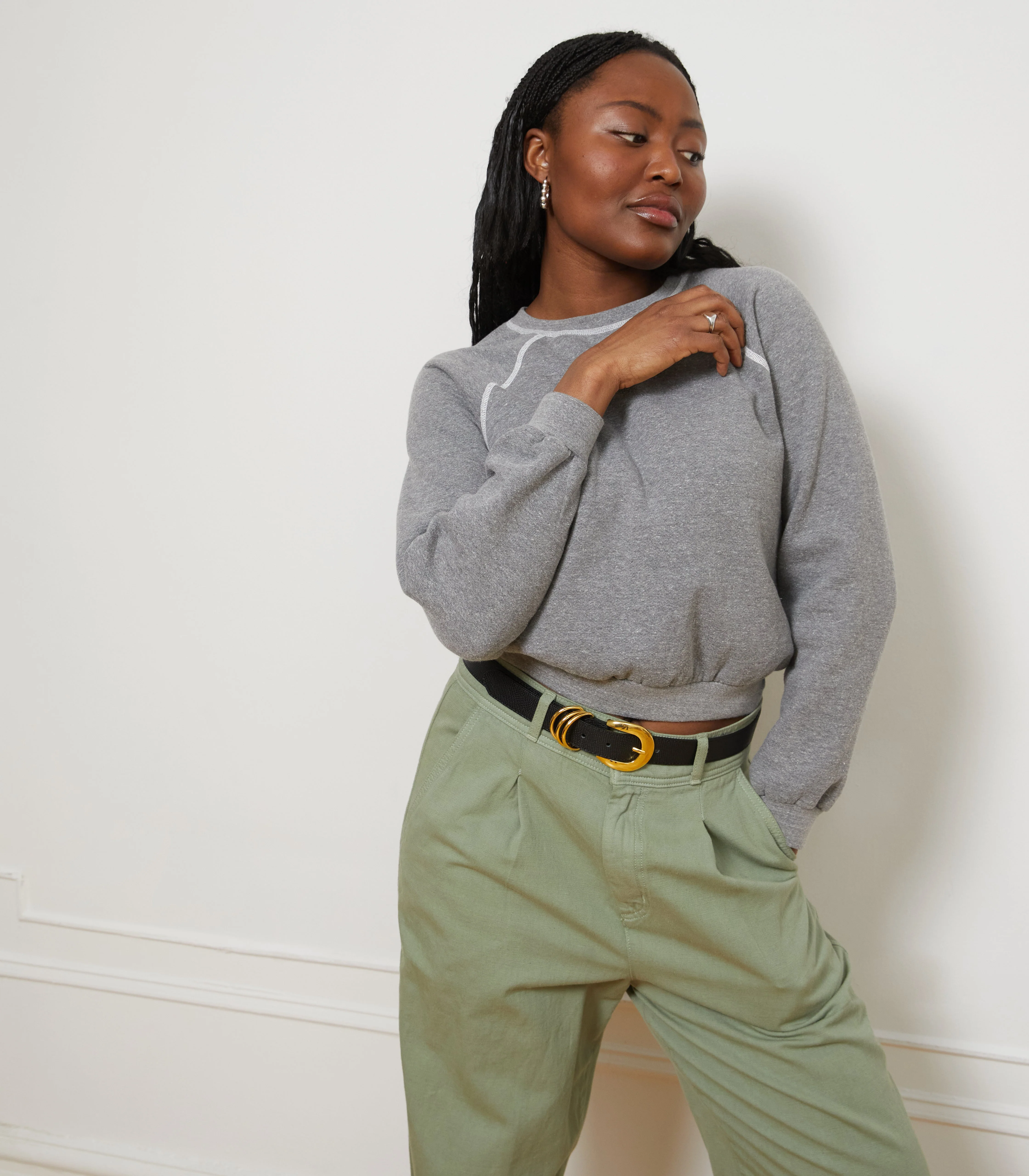 Elaine Pleated Tapered Trousers - Cardamom - Image 5