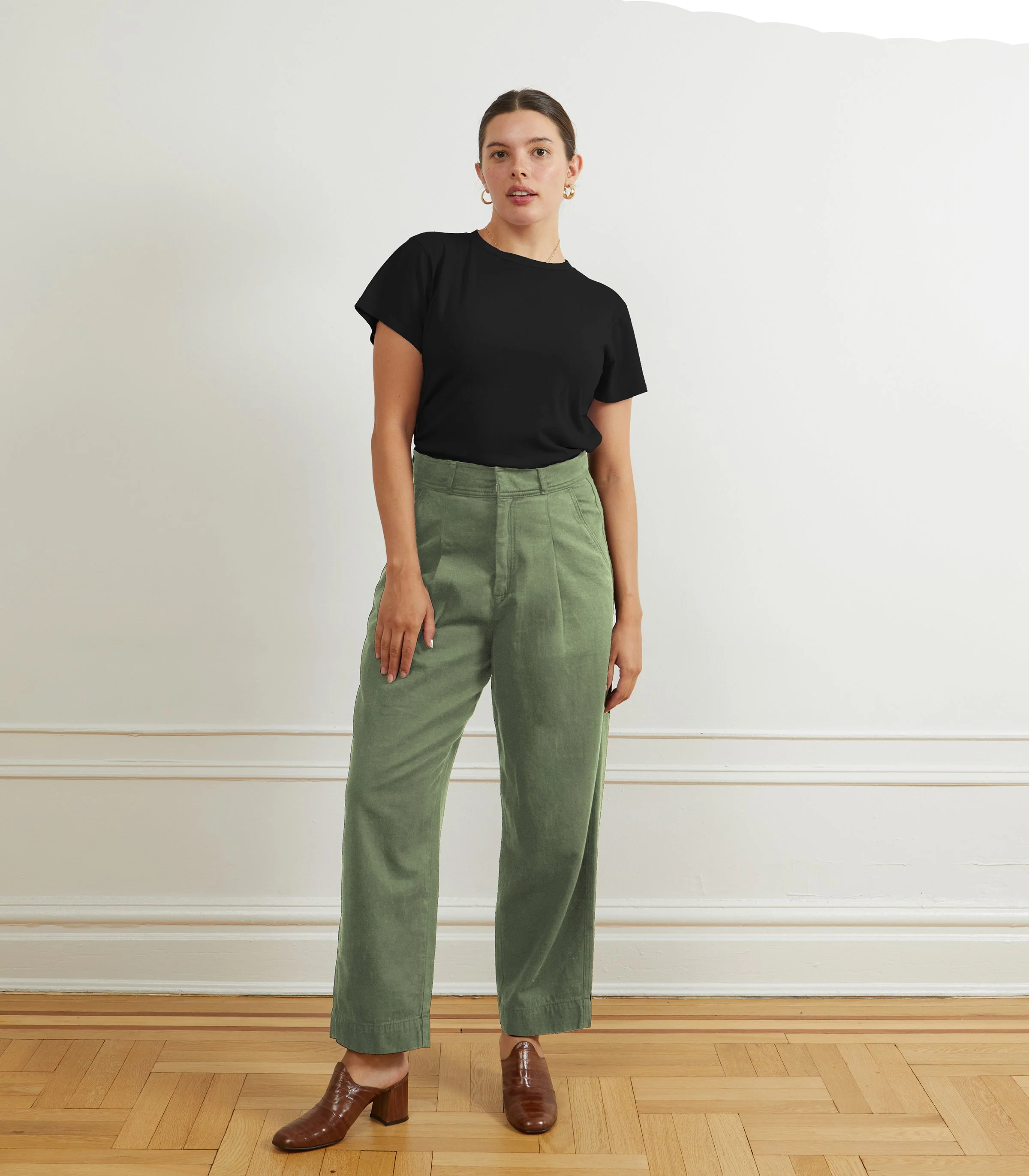 Elaine Pleated Tapered Trousers - Cardamom - Image 6