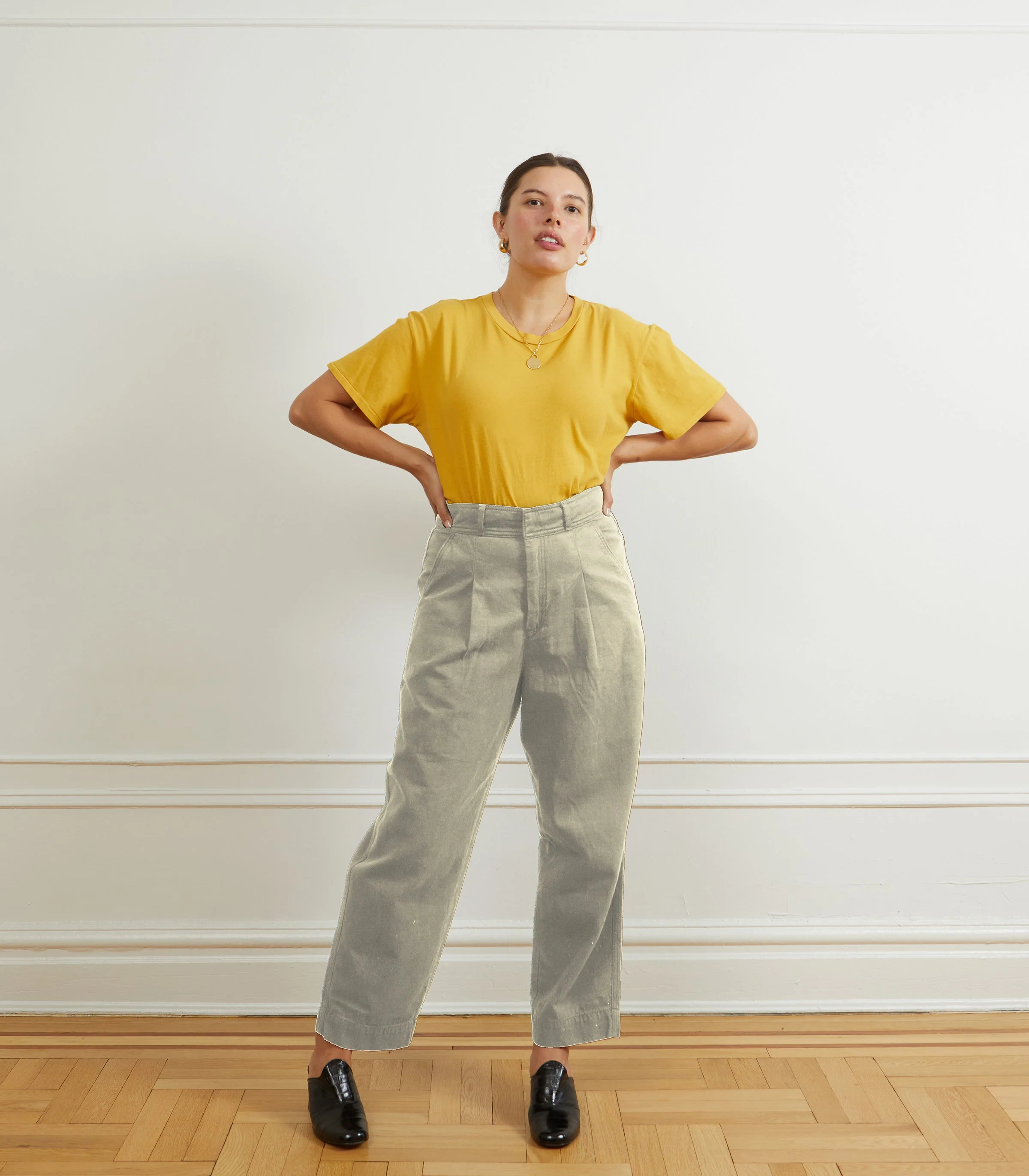 Elaine Pleated Tapered Trousers - Salt