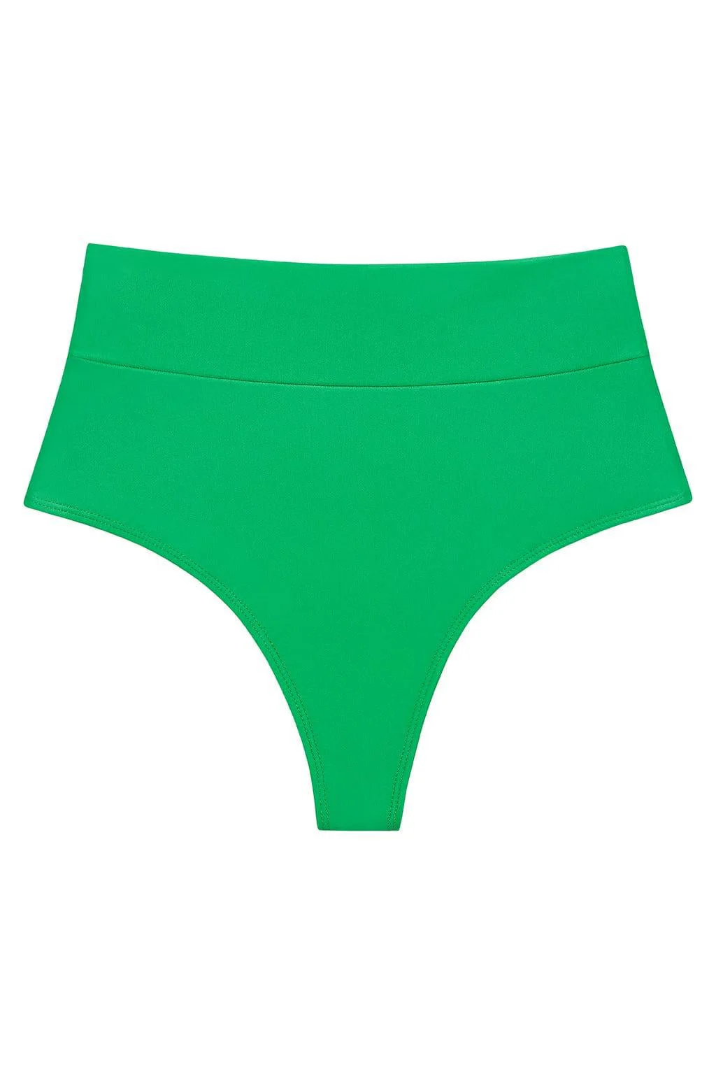 Emerald Shimmer Full Coverage High Rise Bikini Bottom - Image 2