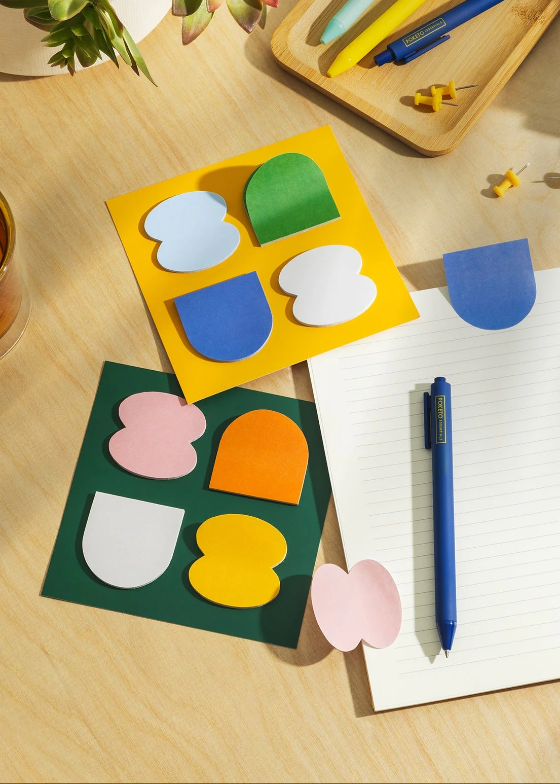 Essential Sticky Notes - Yellow/Forest, 2 pack