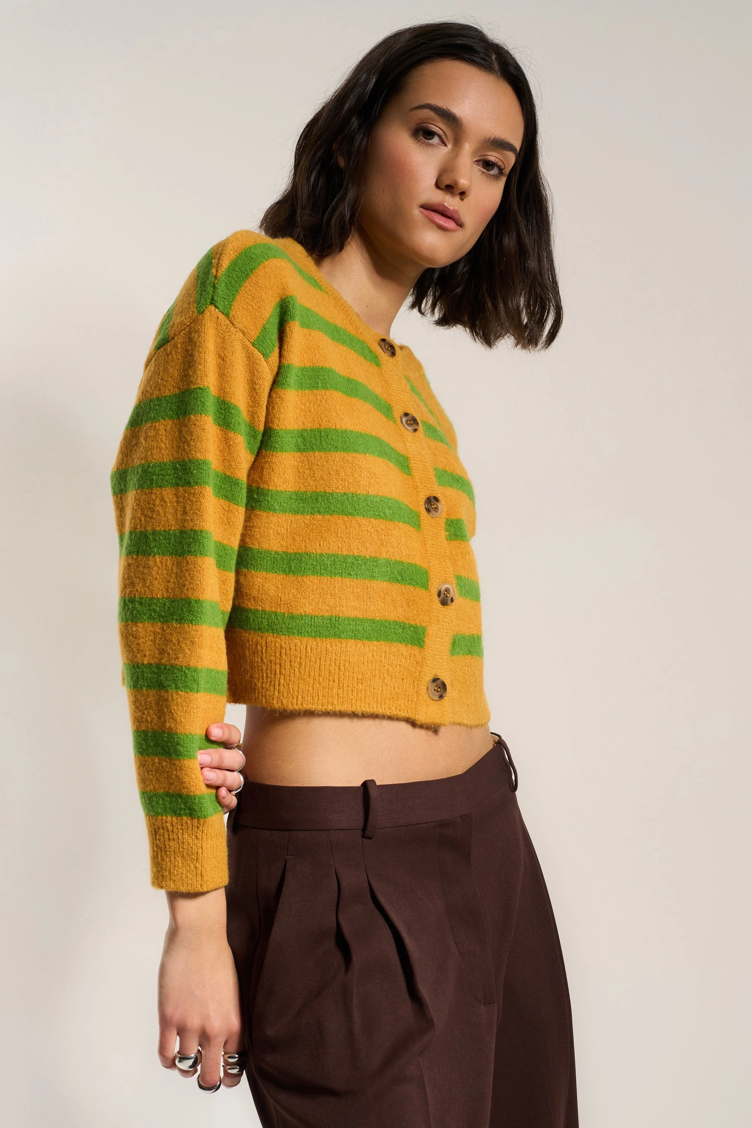Fiona Cardigan - Fern Stripe - Image 3