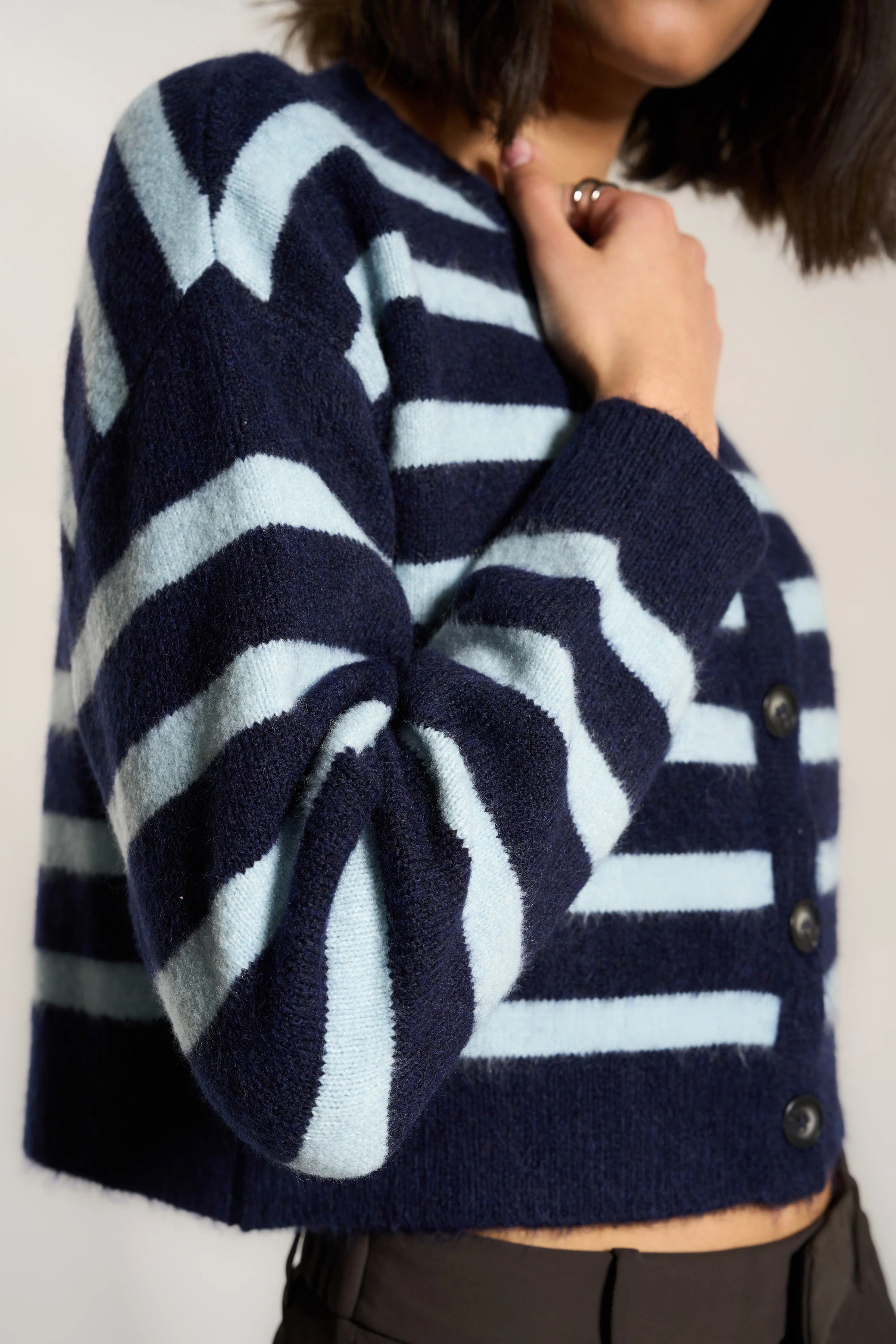 Fiona Cardigan - Sky Stripe - Image 3