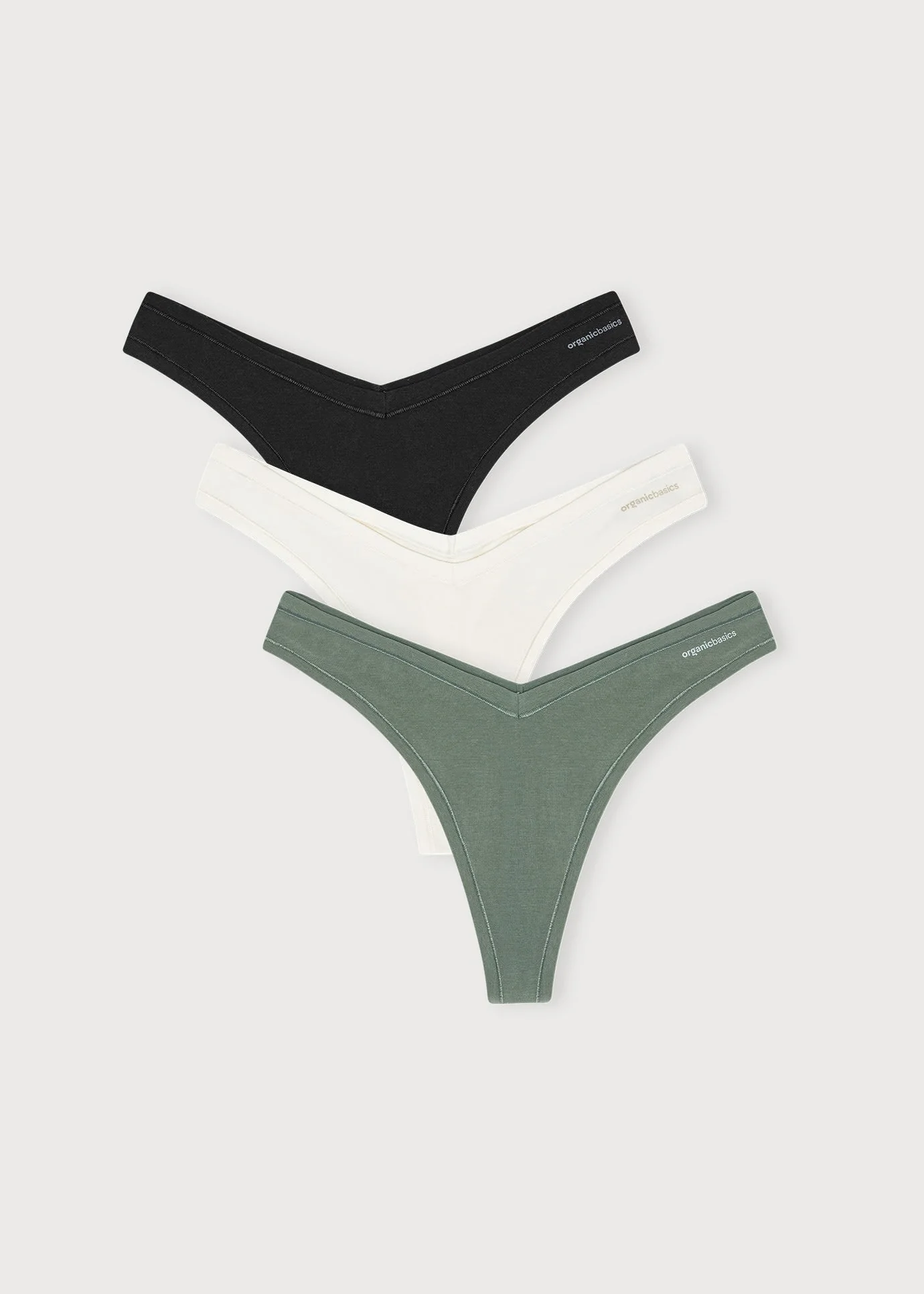 Flex Thong 3-pack - Black / Off White / Seaweed
